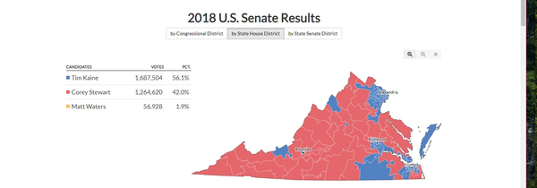 Image for 2018 U.S. Senate Results by Various Districts