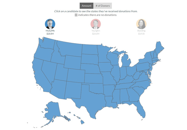 Image for Gubernatorial Donors by State