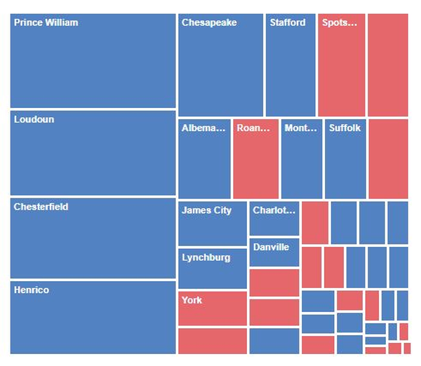 Image for Number of Voters by Locality: 2018 U.S. Senate Results