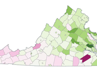 Virginia Population Change by Locality, 2023-2024