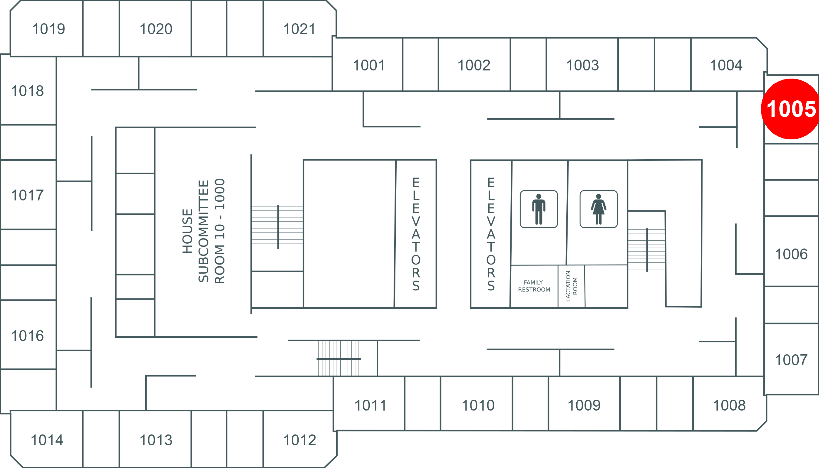 Floor map for room 1005