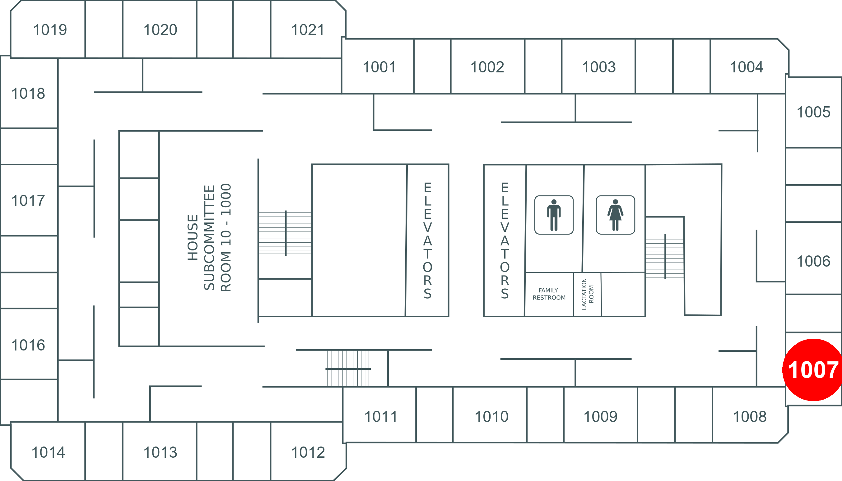 Floor map for room 1007