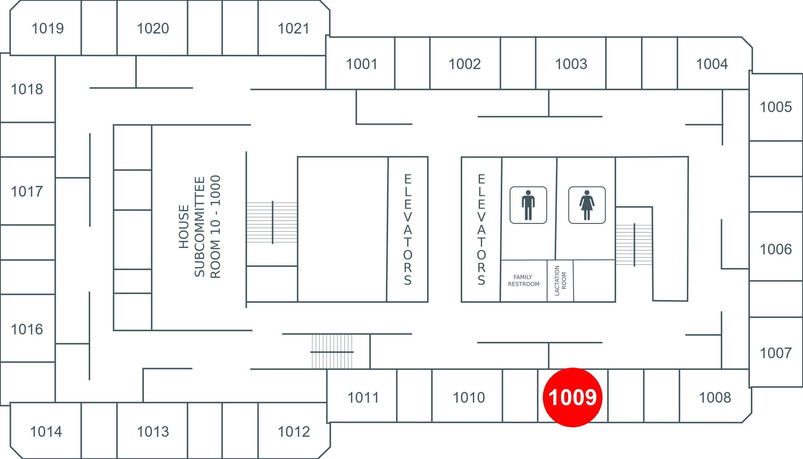 Floor map for room 1009