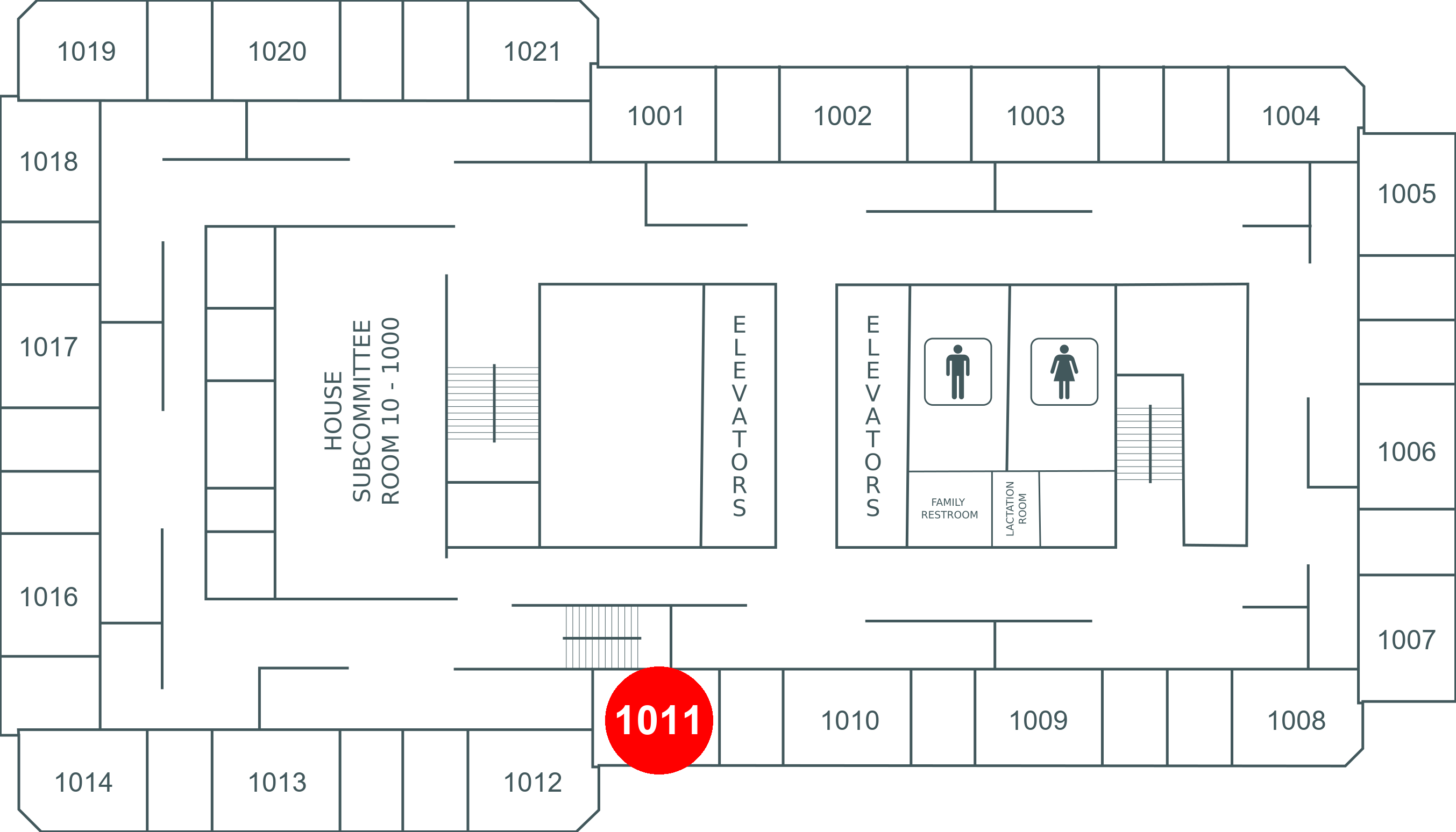 Floor map for room 1011