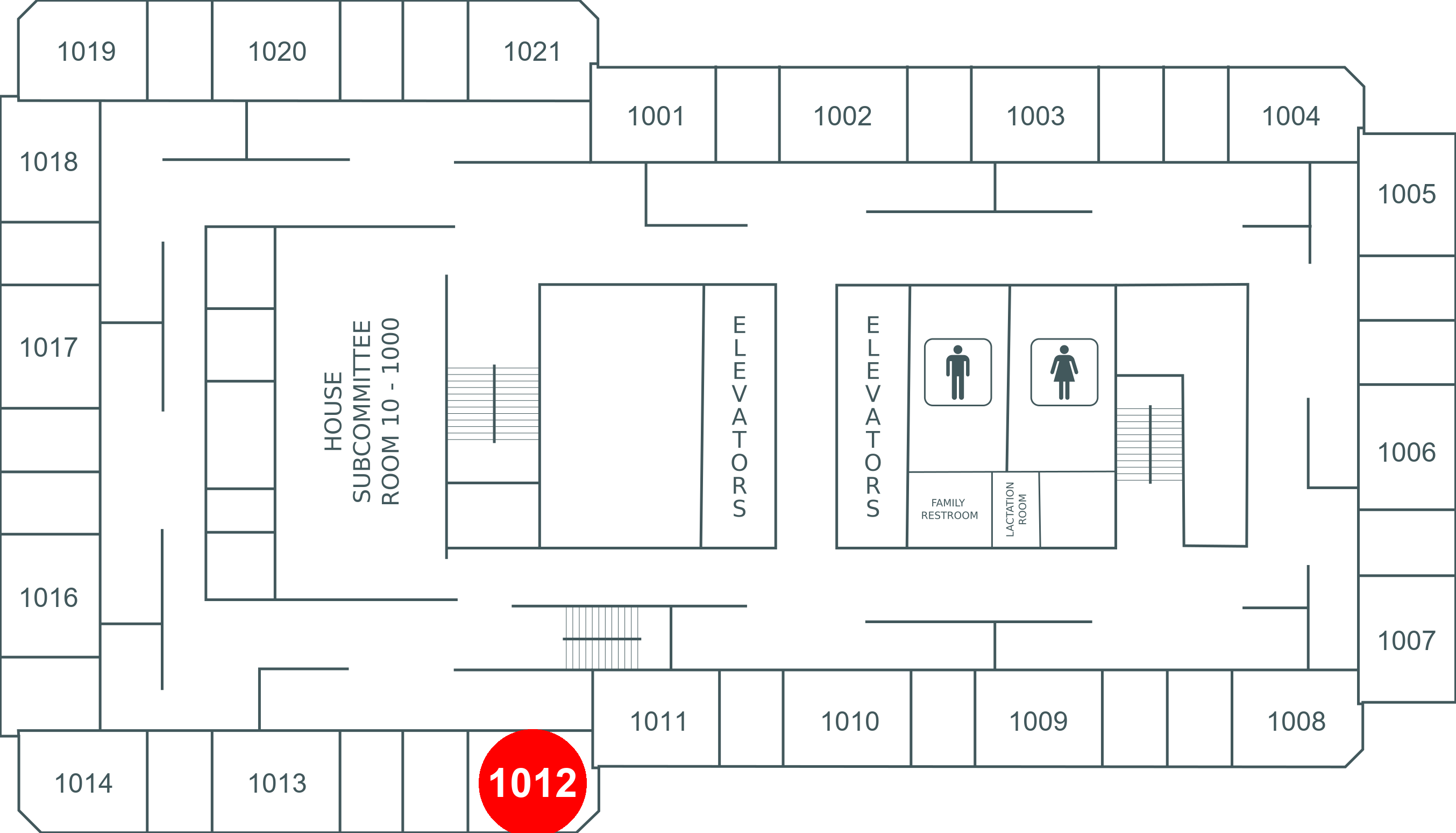 Floor map for room 1012