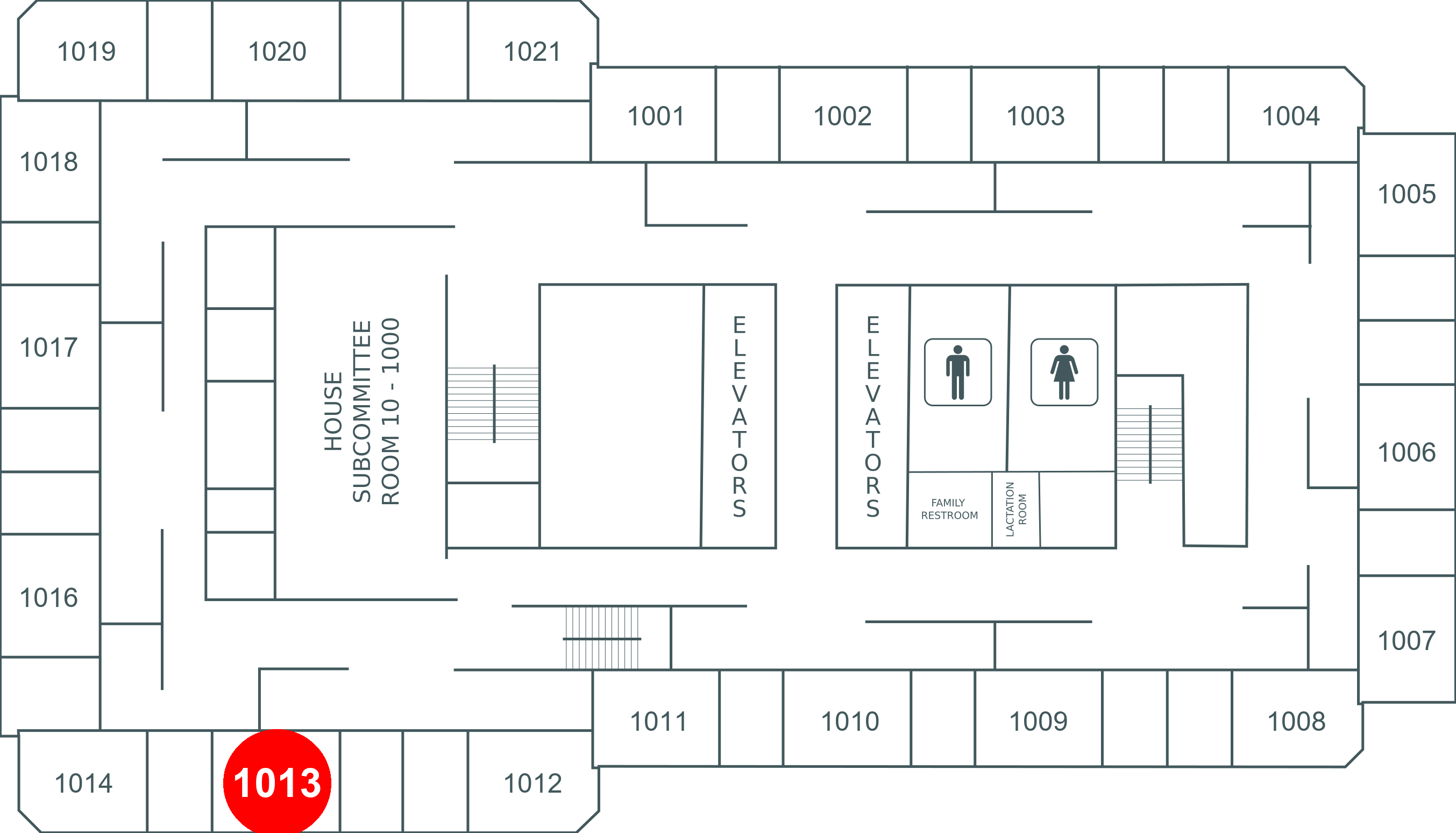 Floor map for room 1013