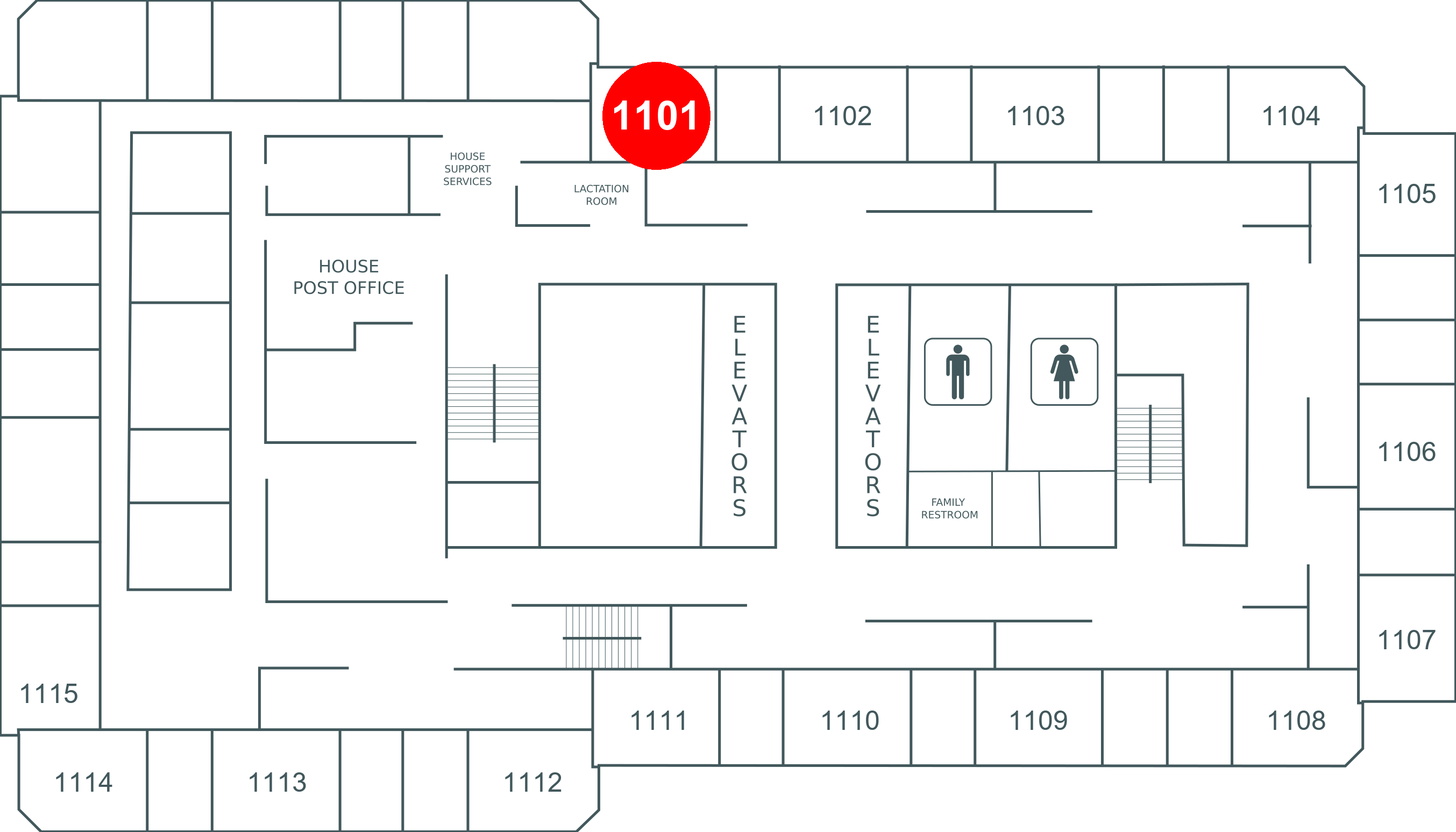 Floor map for room 1101