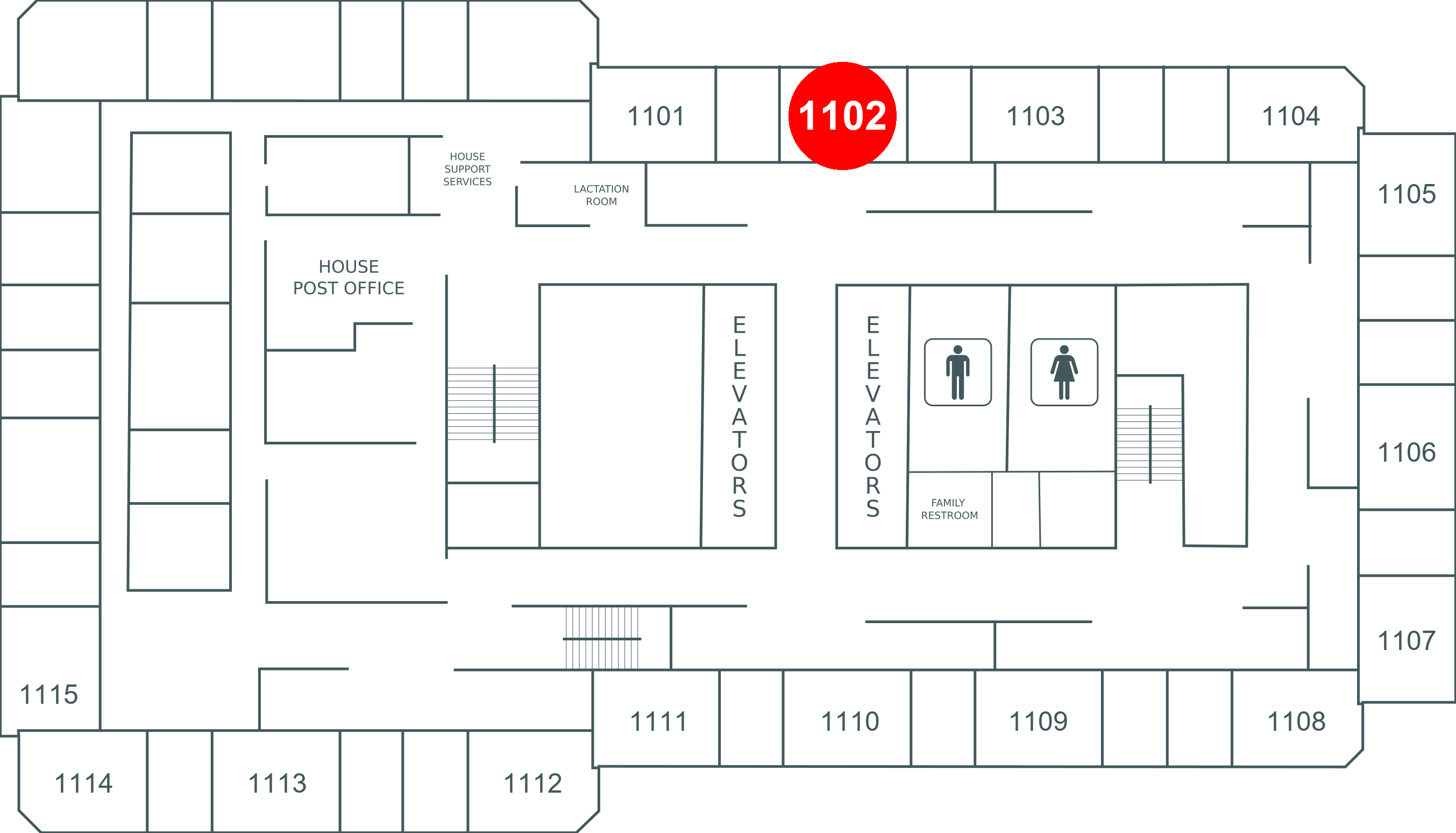Floor map for room 1102