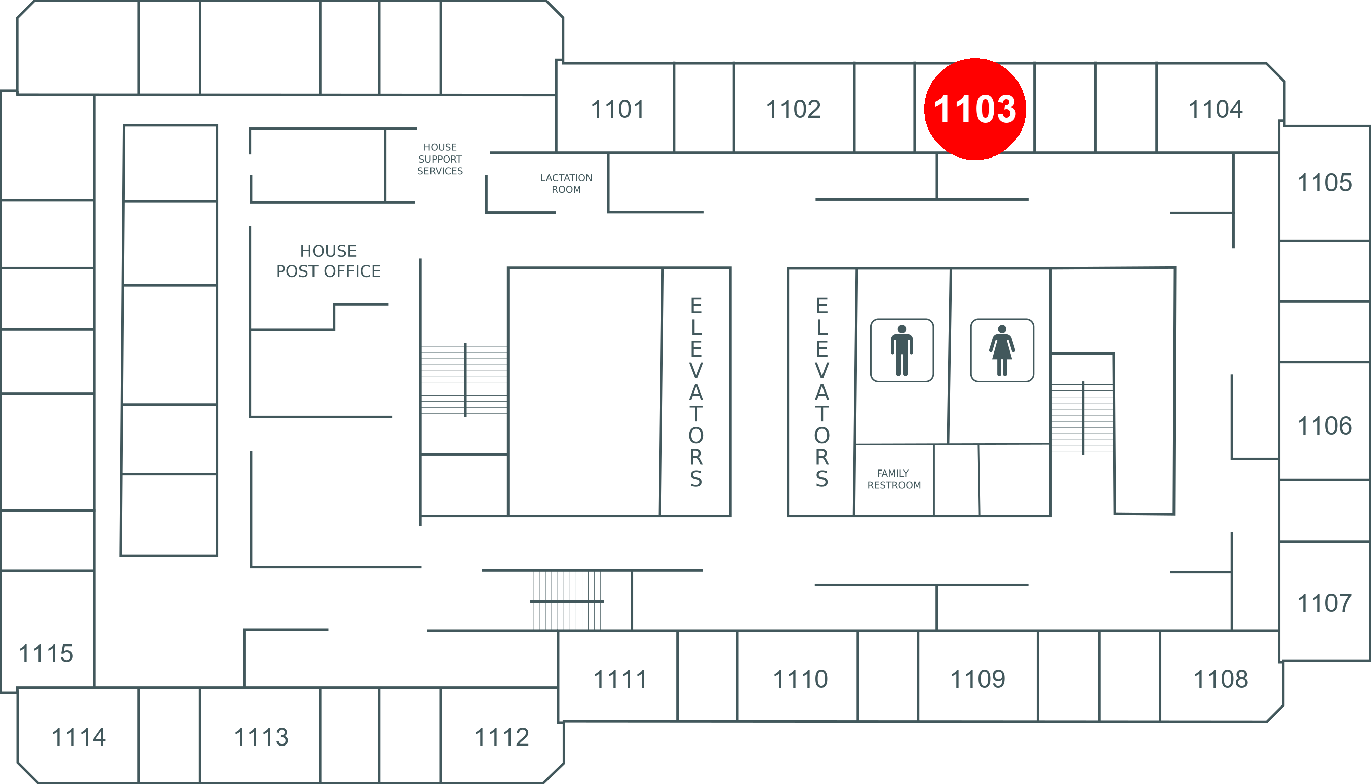 Floor map for room 1103