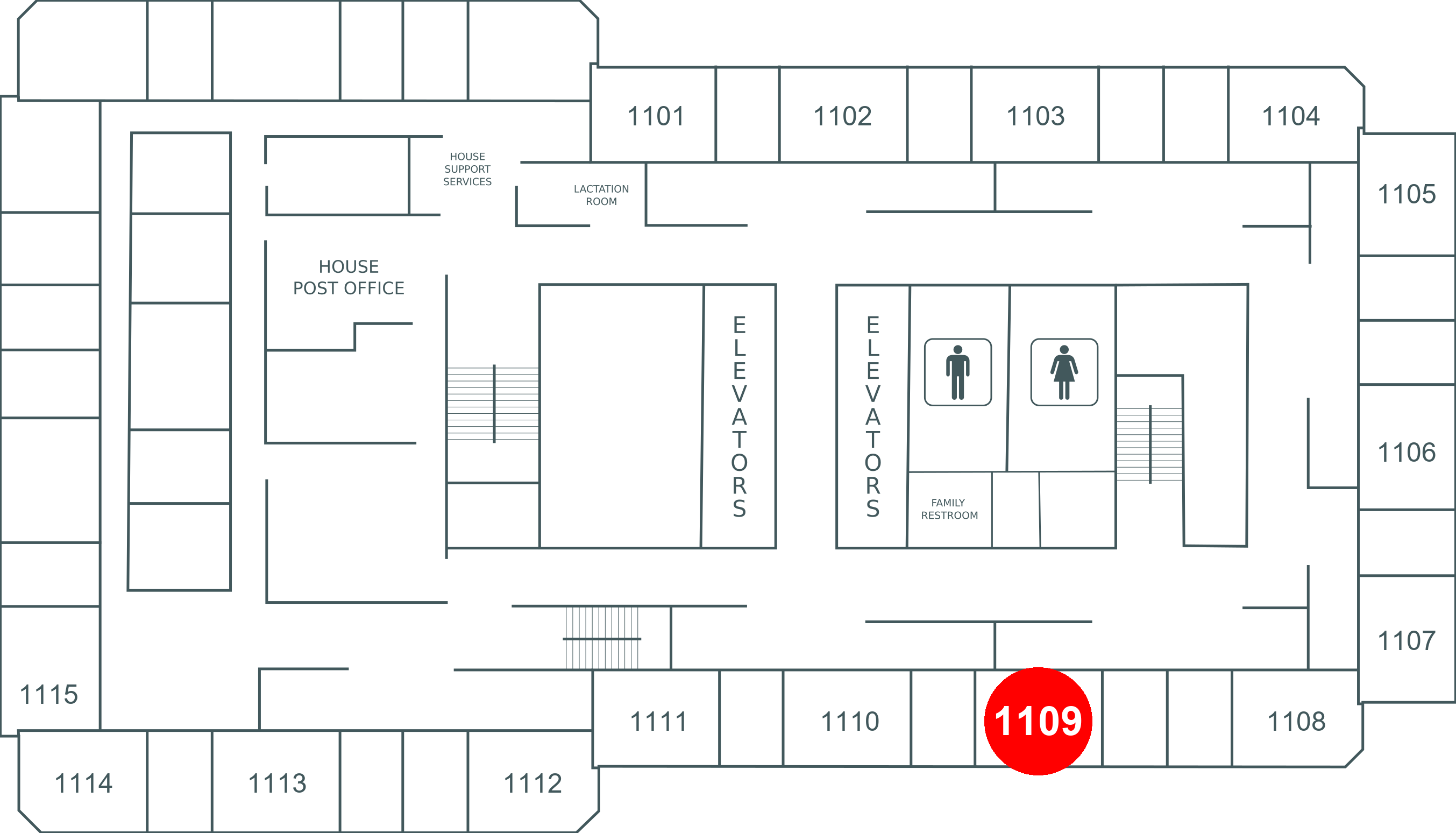 Floor map for room 1109