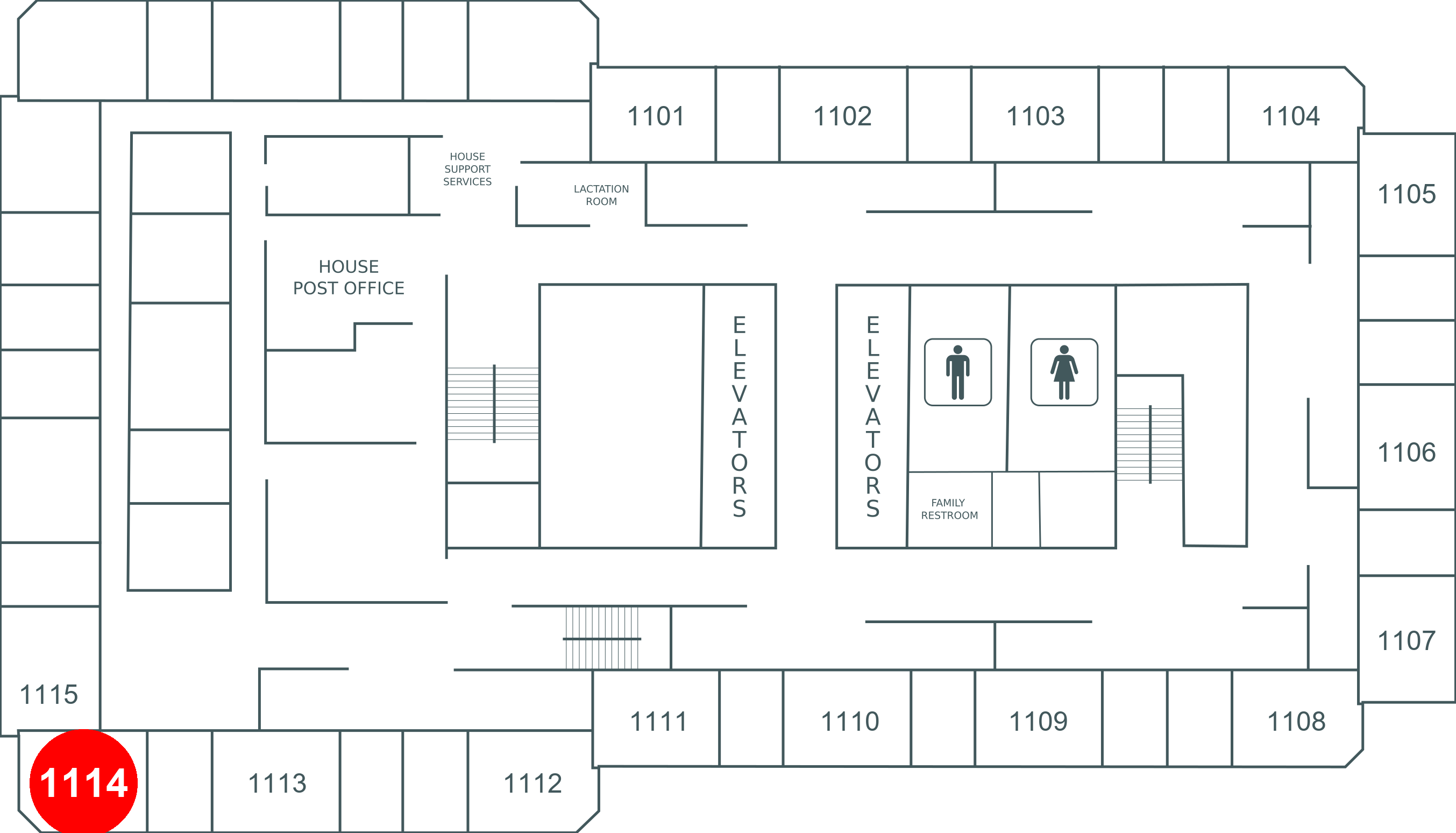Floor map for room 1114