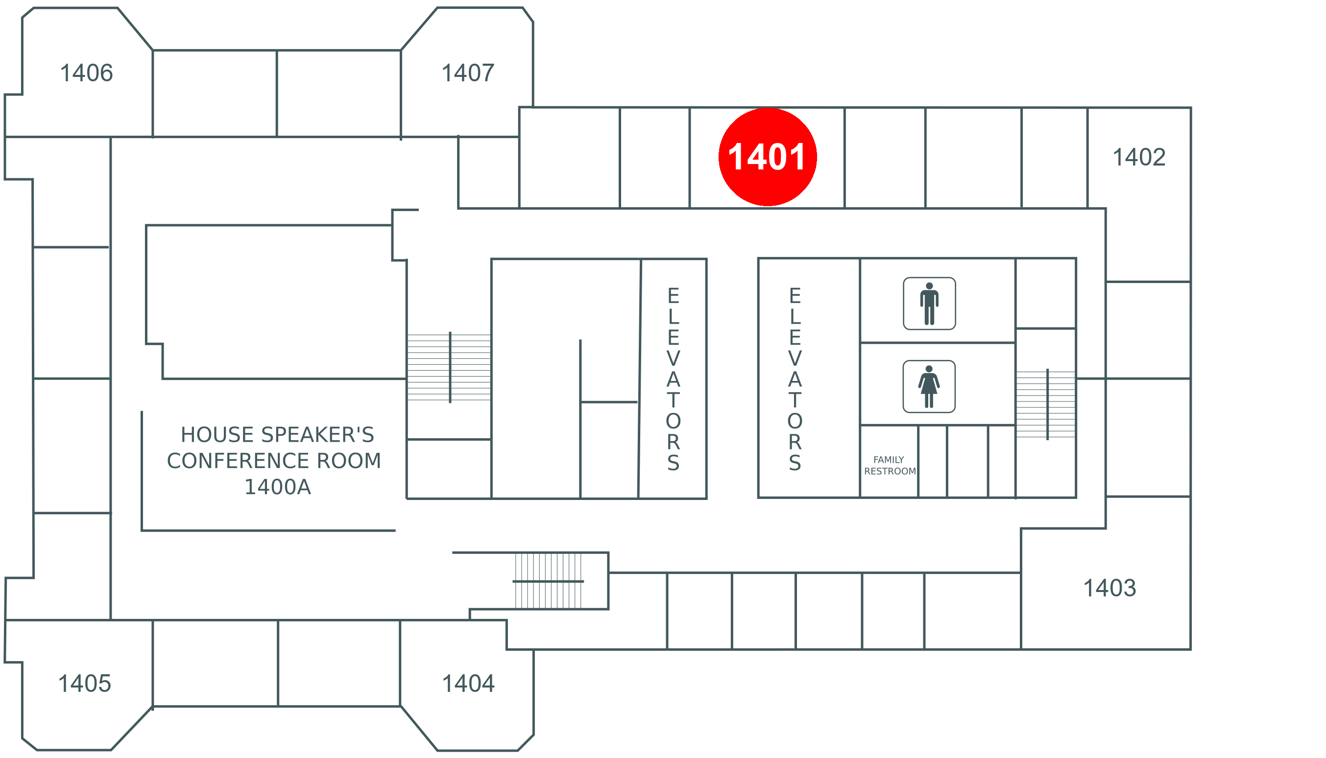 Floor map for room 1401