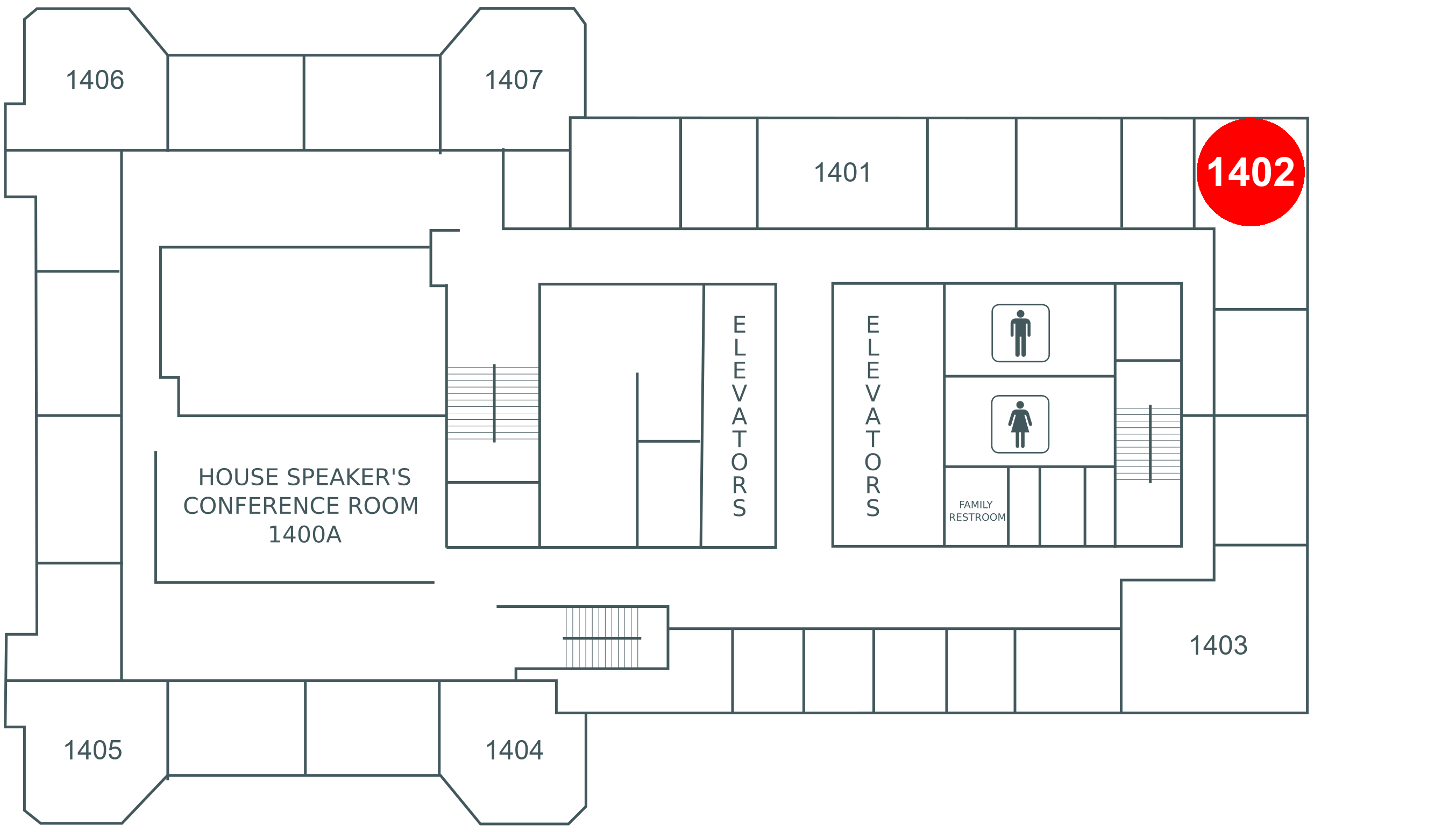 Floor map for room 1402