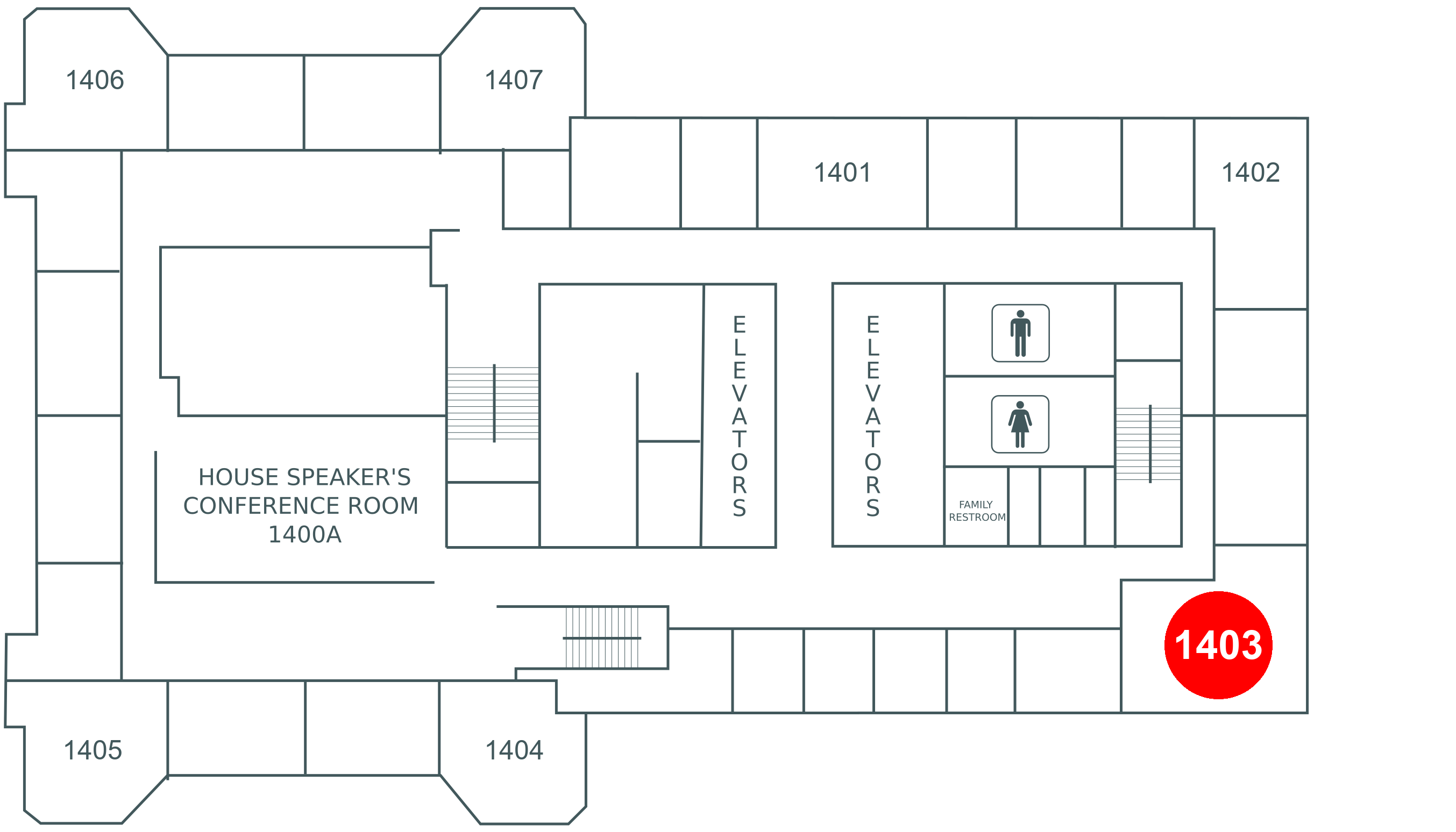 Floor map for room 1403