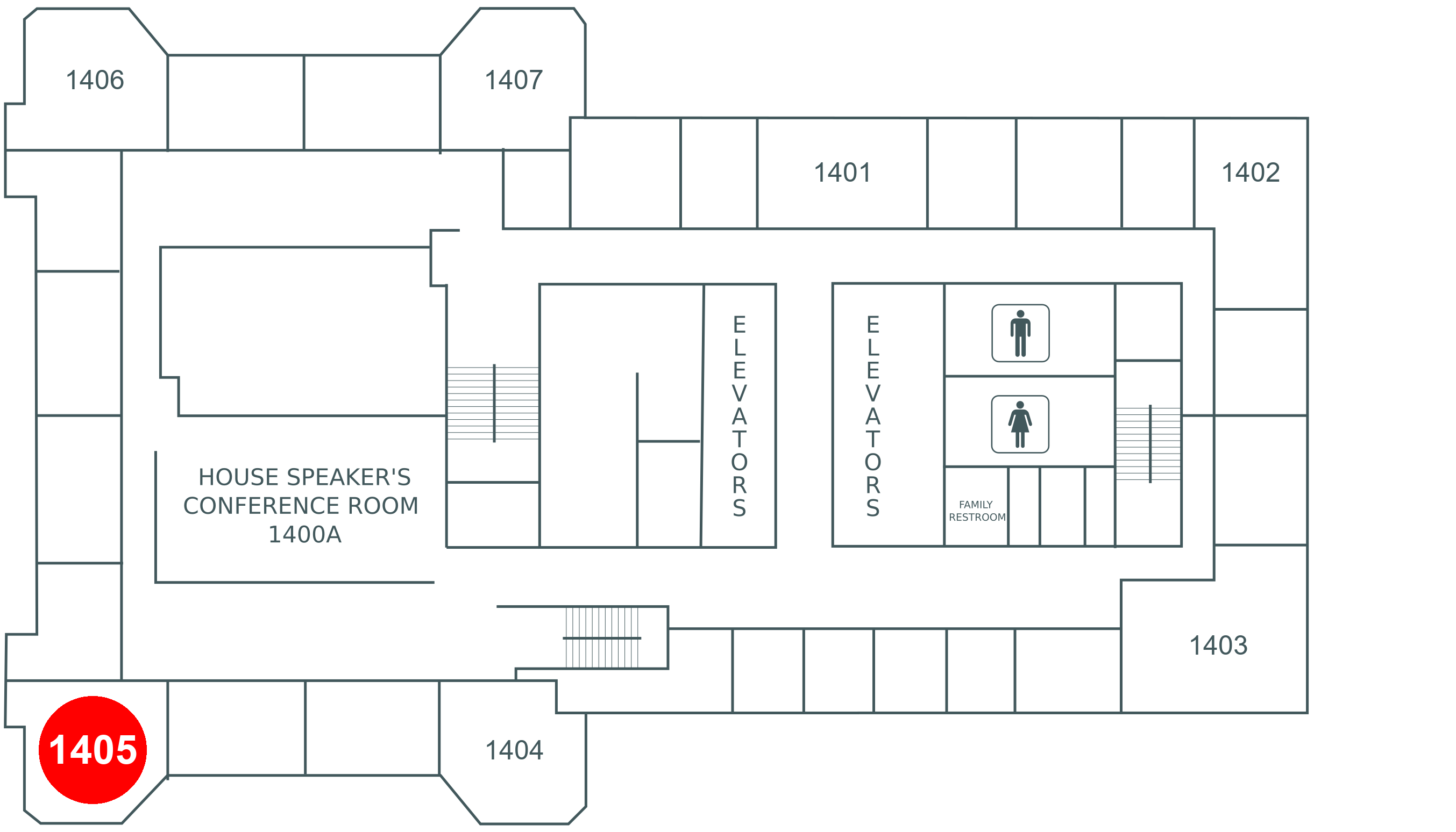 Floor map for room 1405