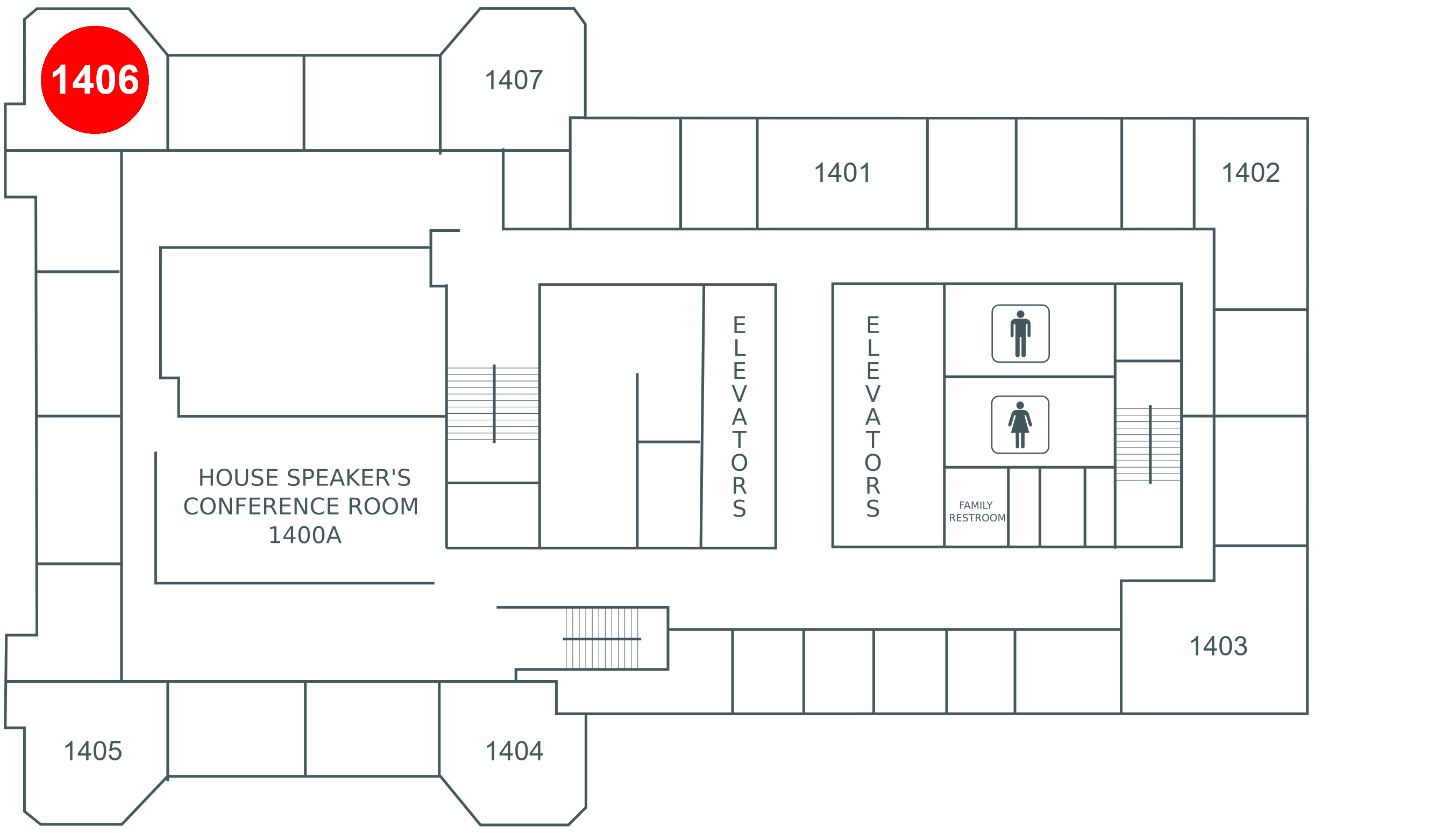 Floor map for room 1406