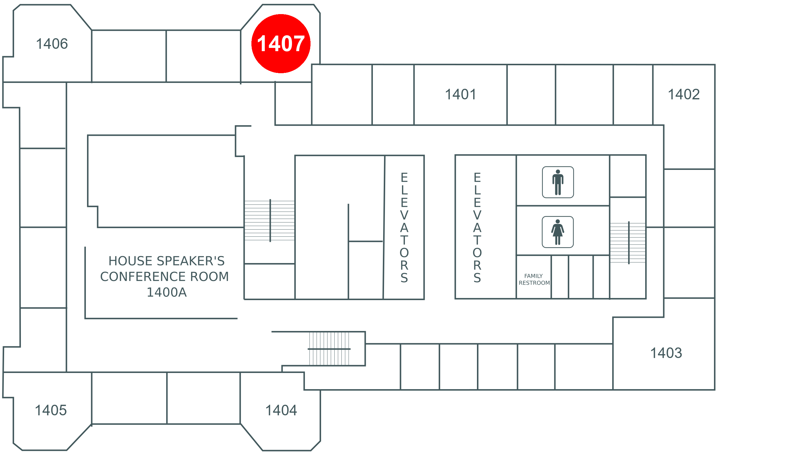 Floor map for room 1407