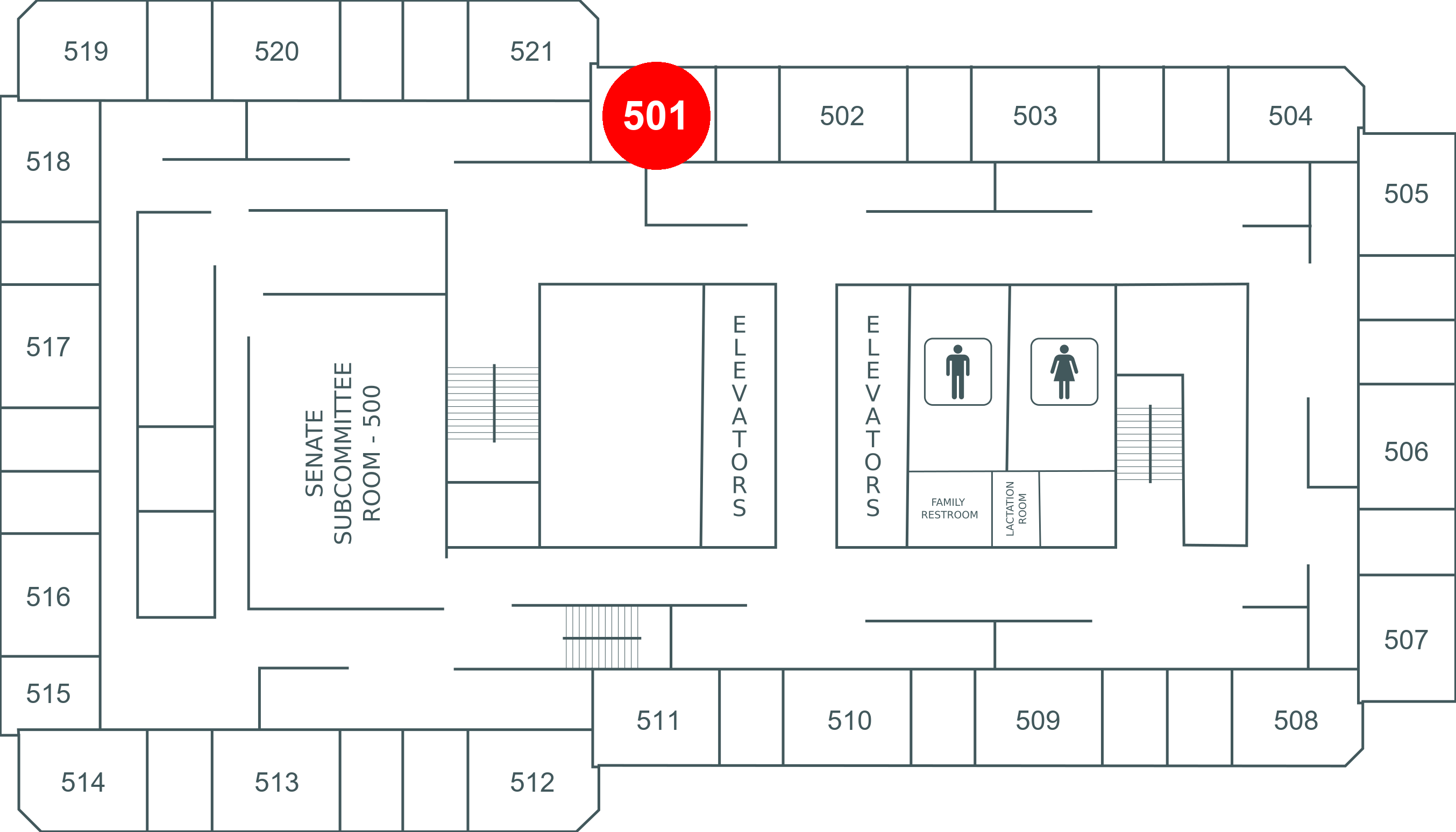 Floor map for room 501