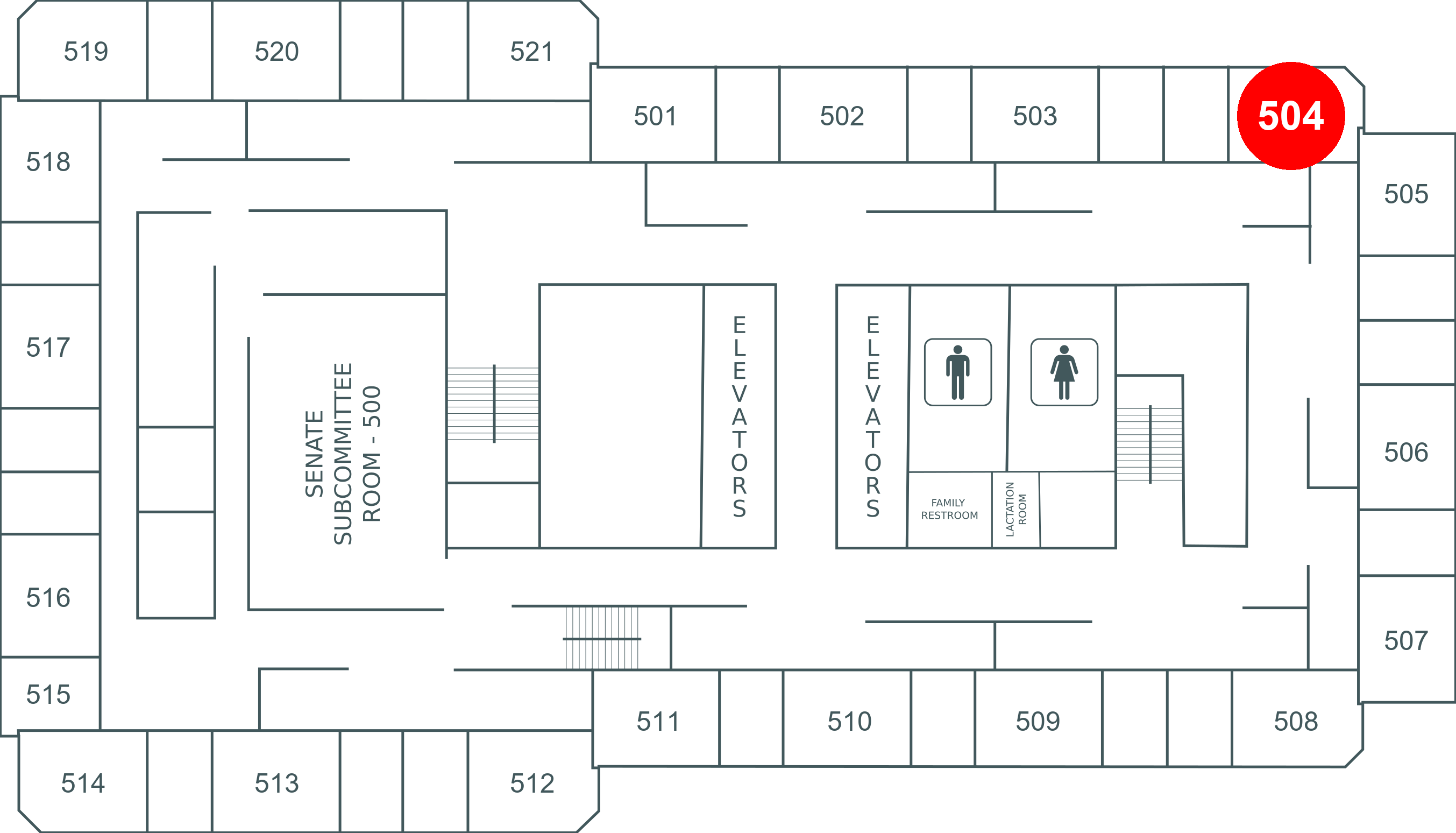 Floor map for room 504