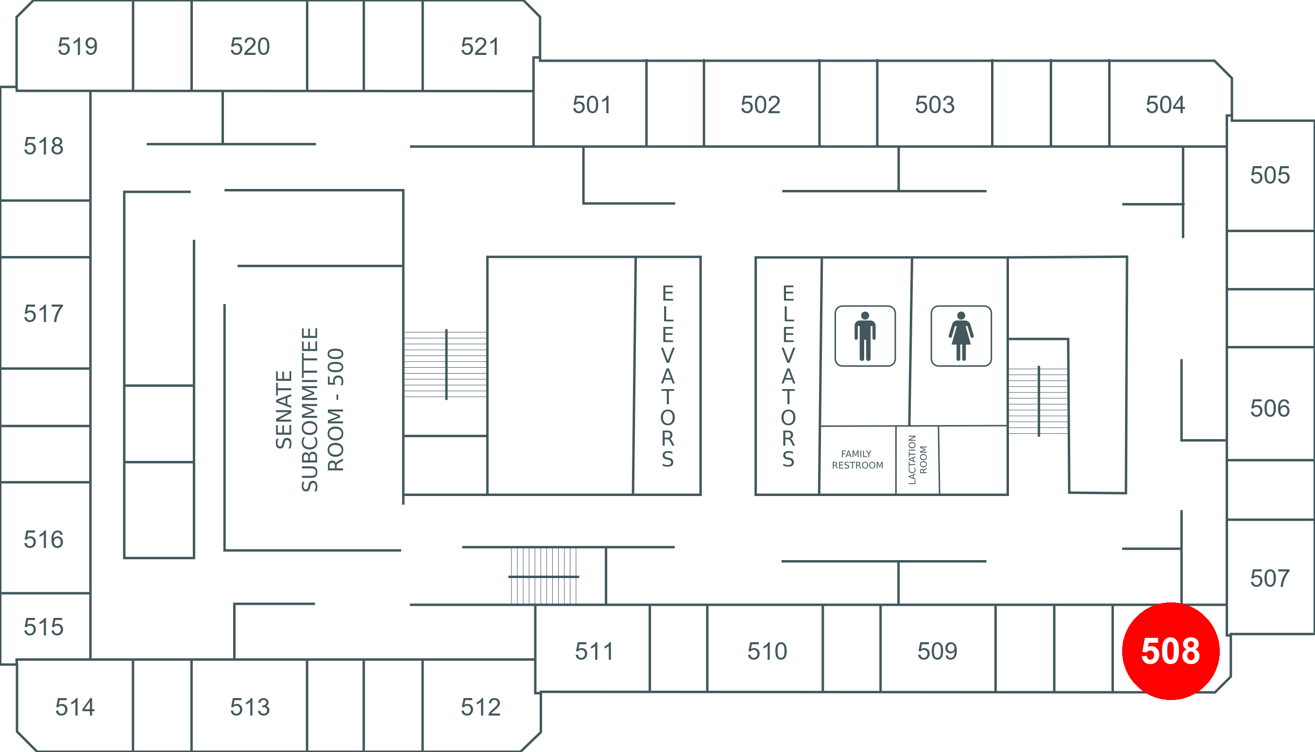 Floor map for room 508