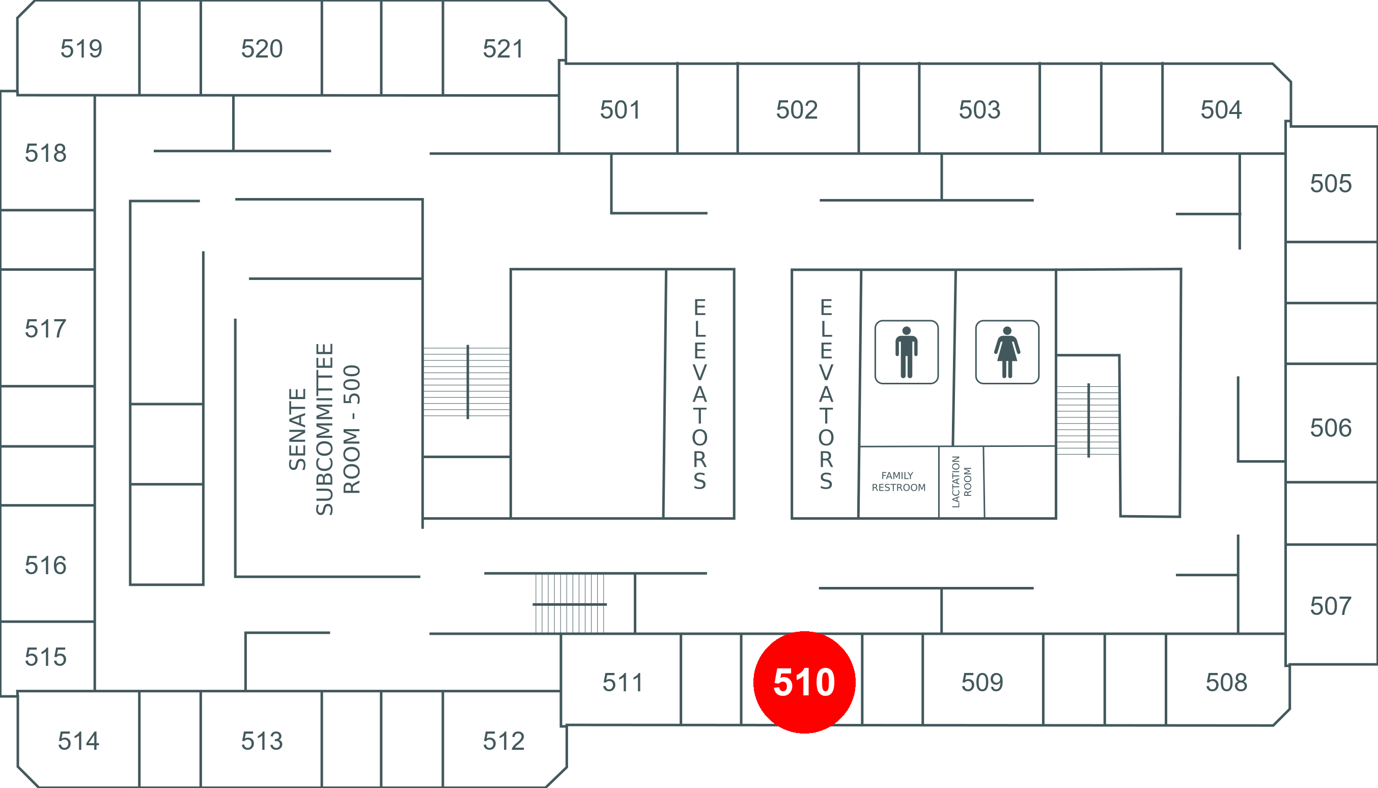 Floor map for room 510