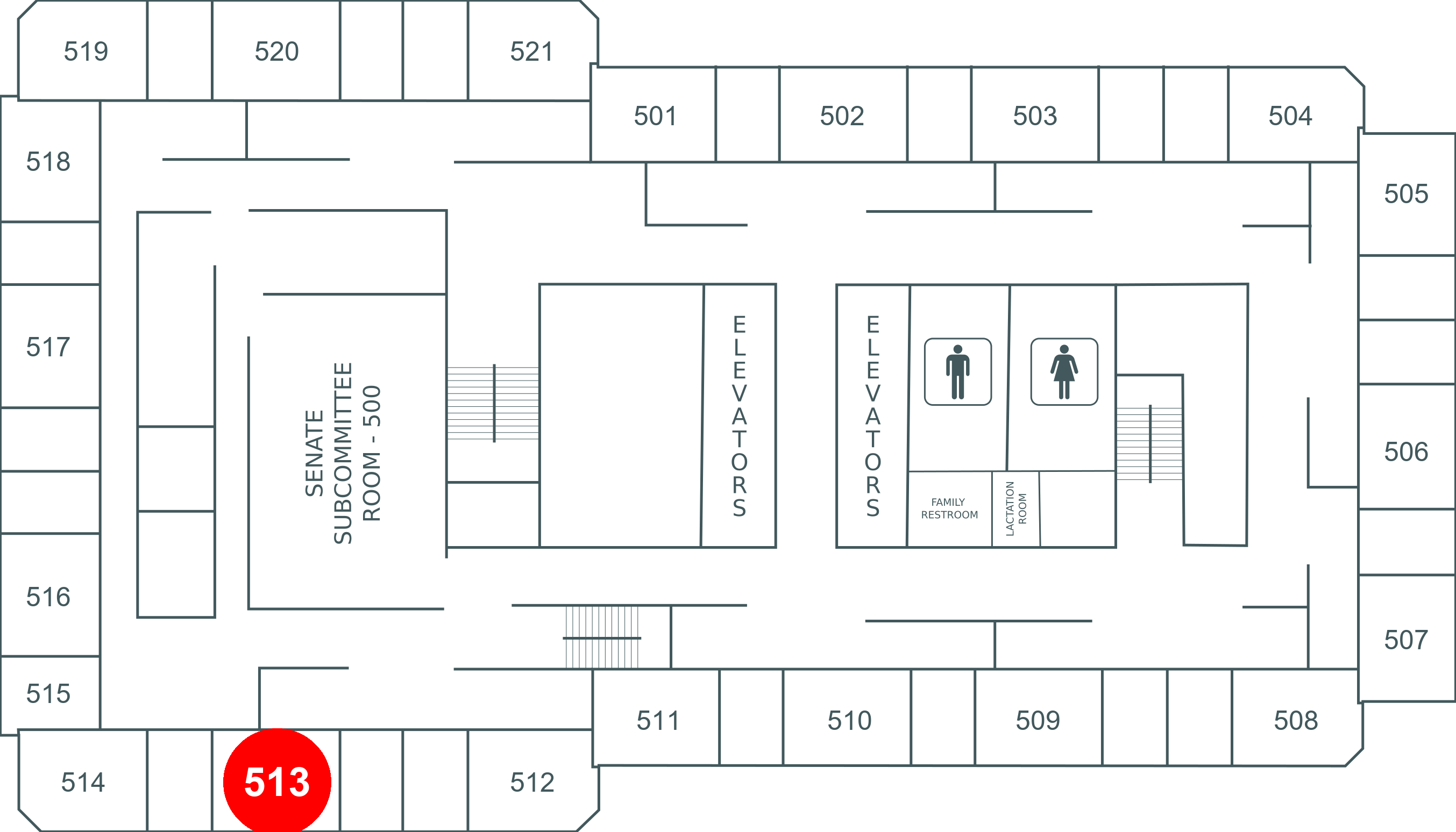 Floor map for room 513