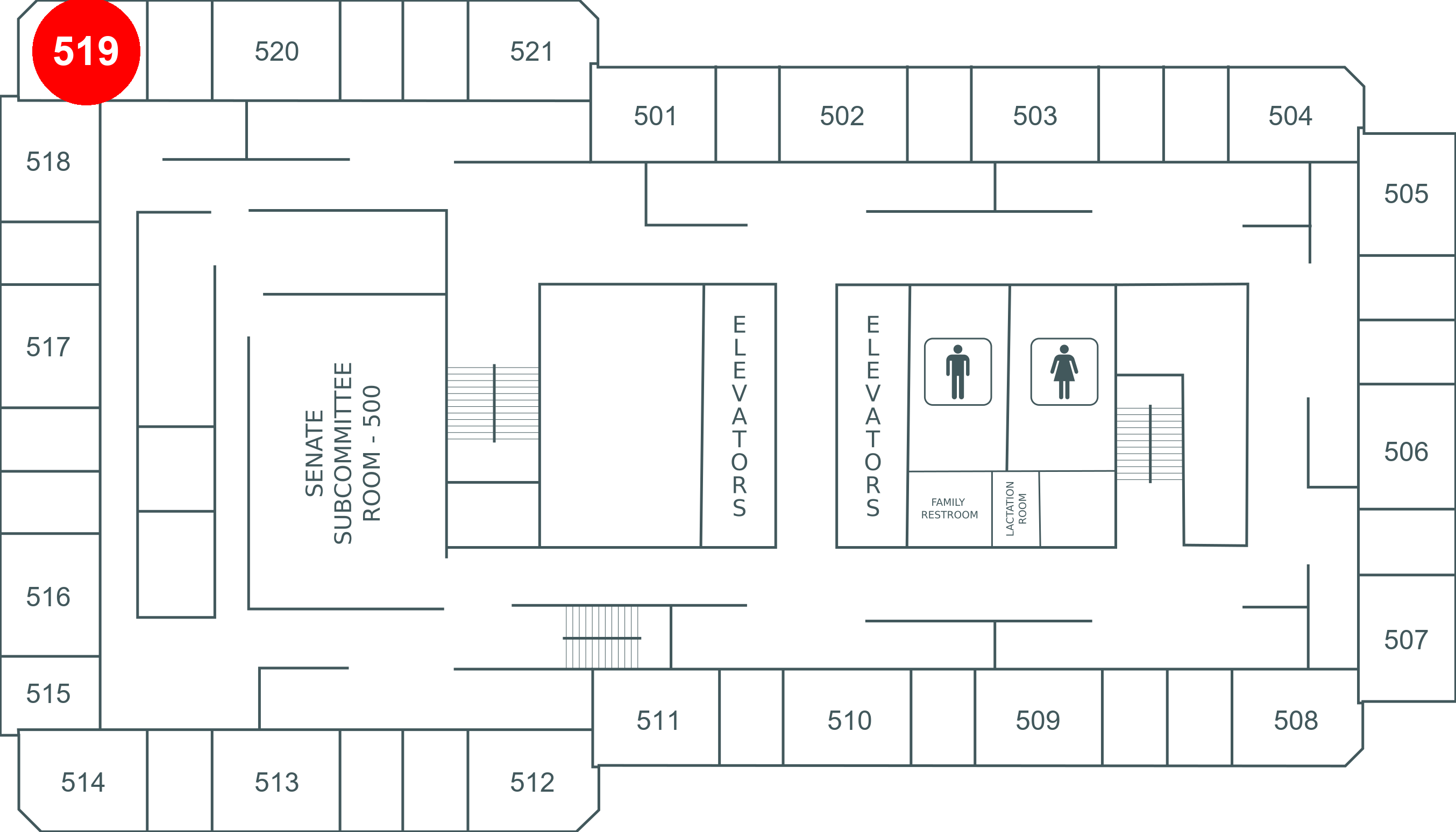 Floor map for room 519