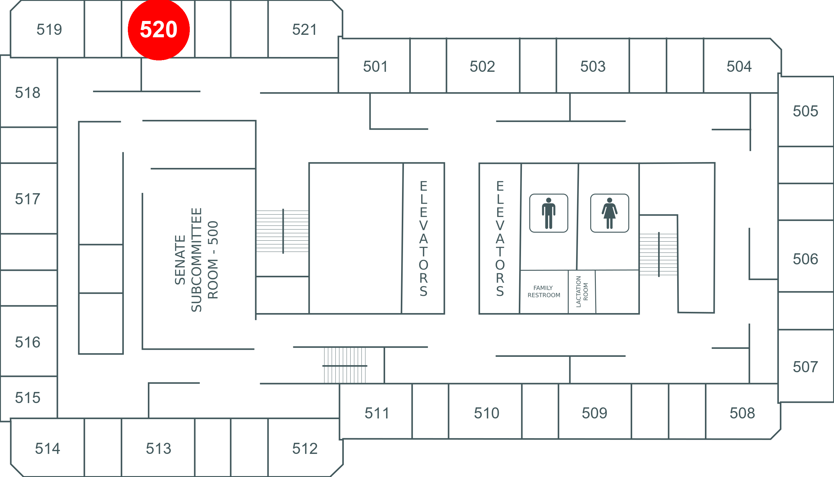 Floor map for room 520