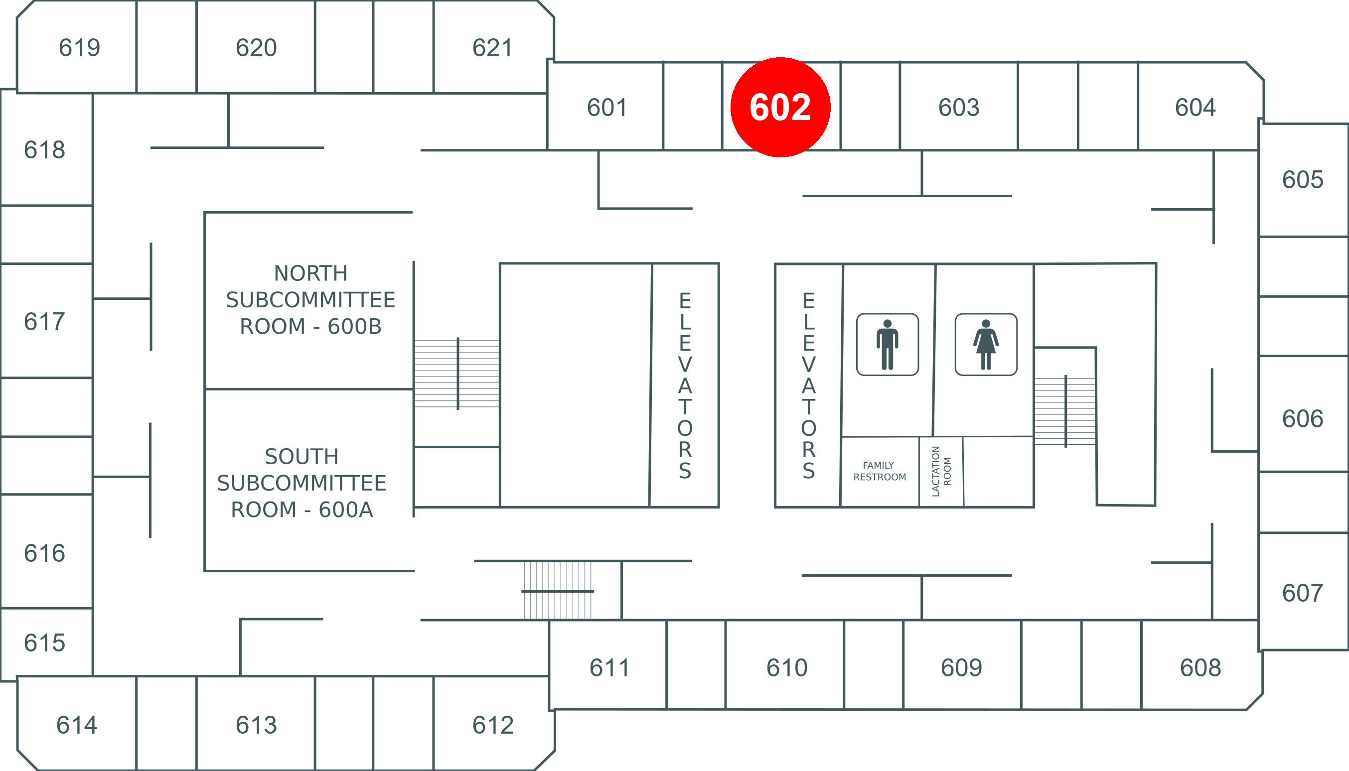 Floor map for room 602
