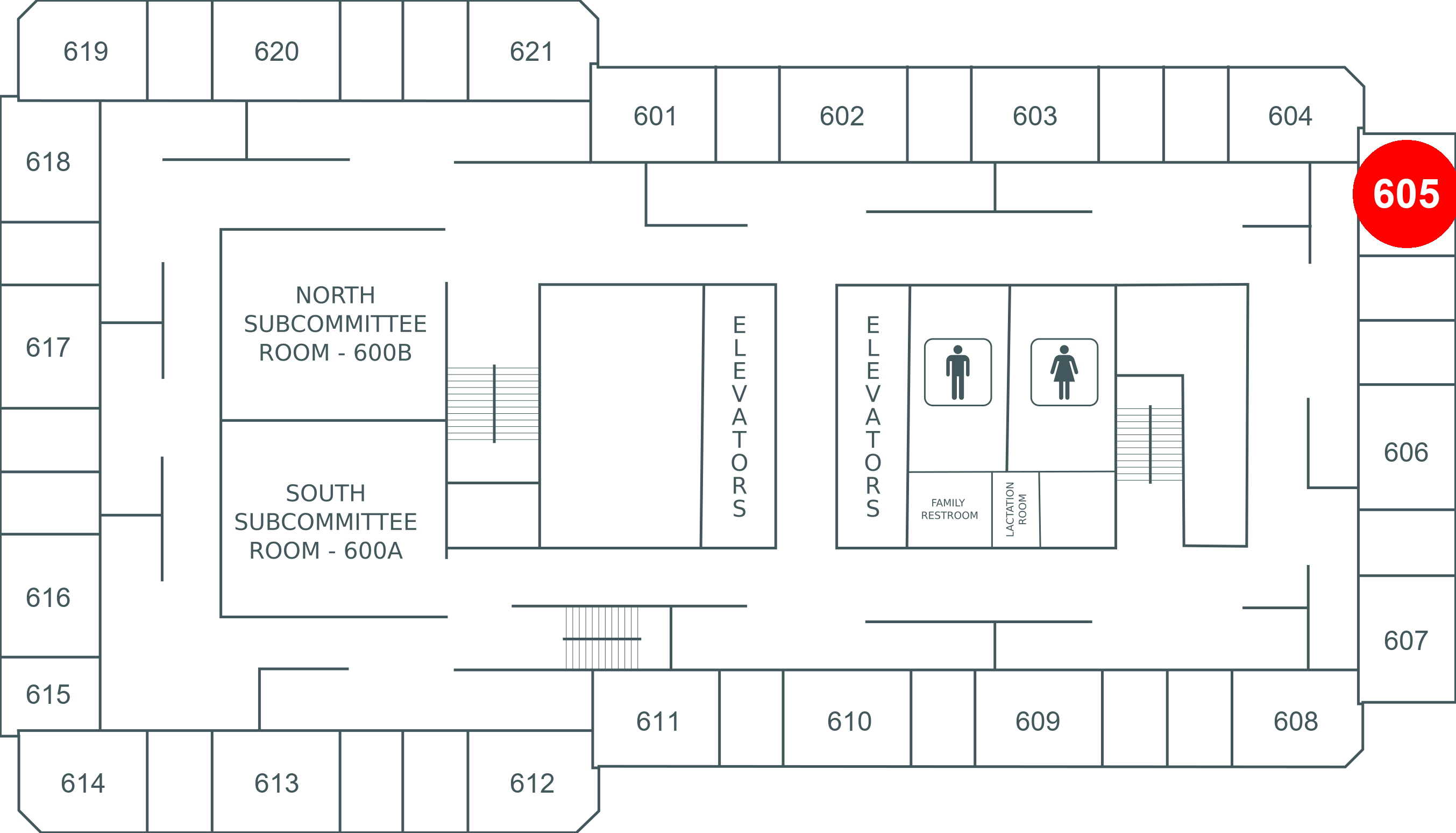Floor map for room 605