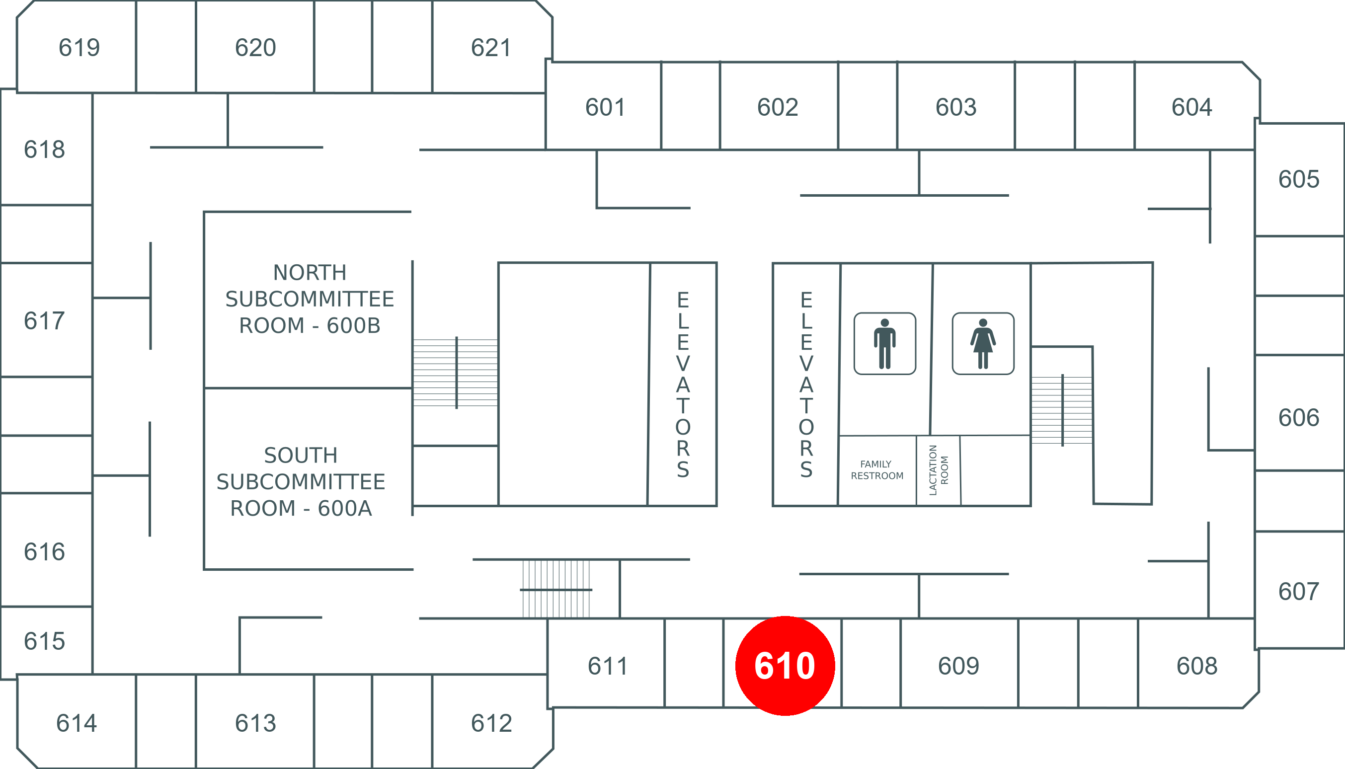 Floor map for room 610
