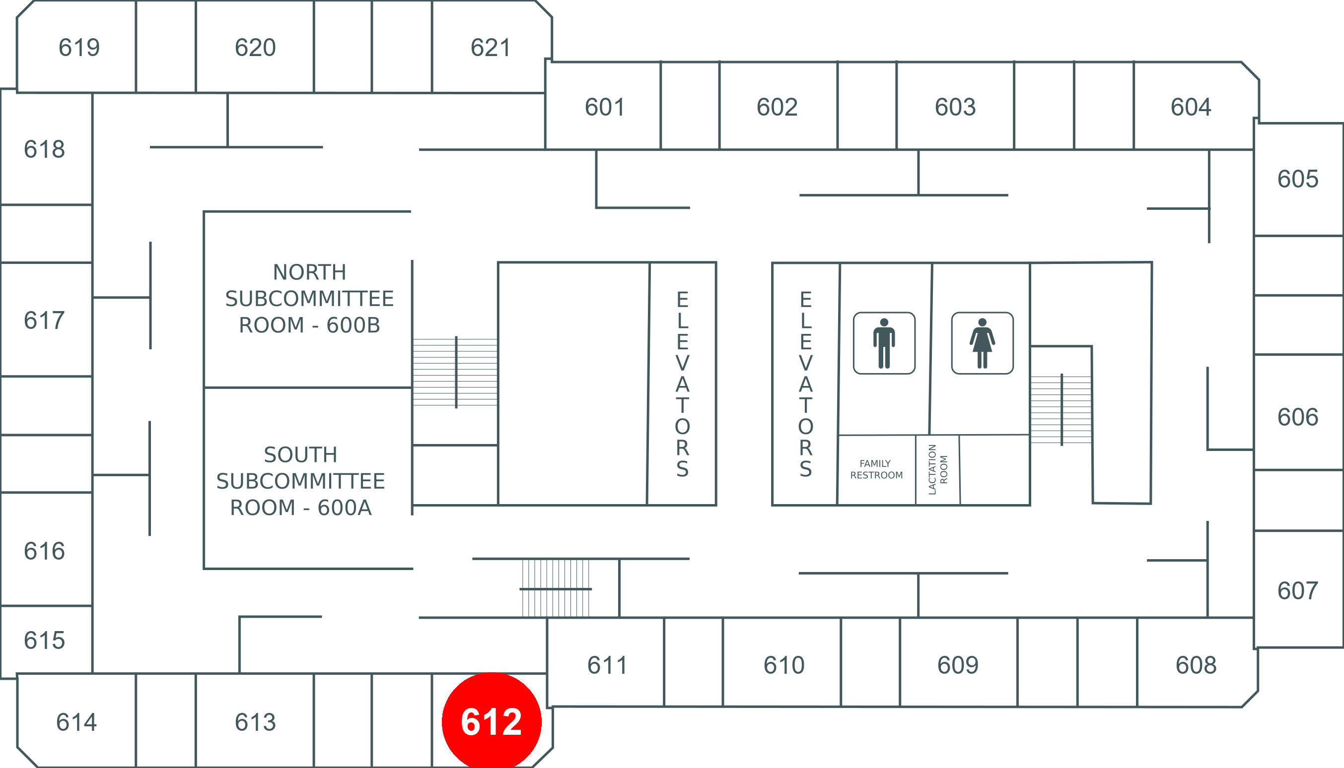 Floor map for room 612