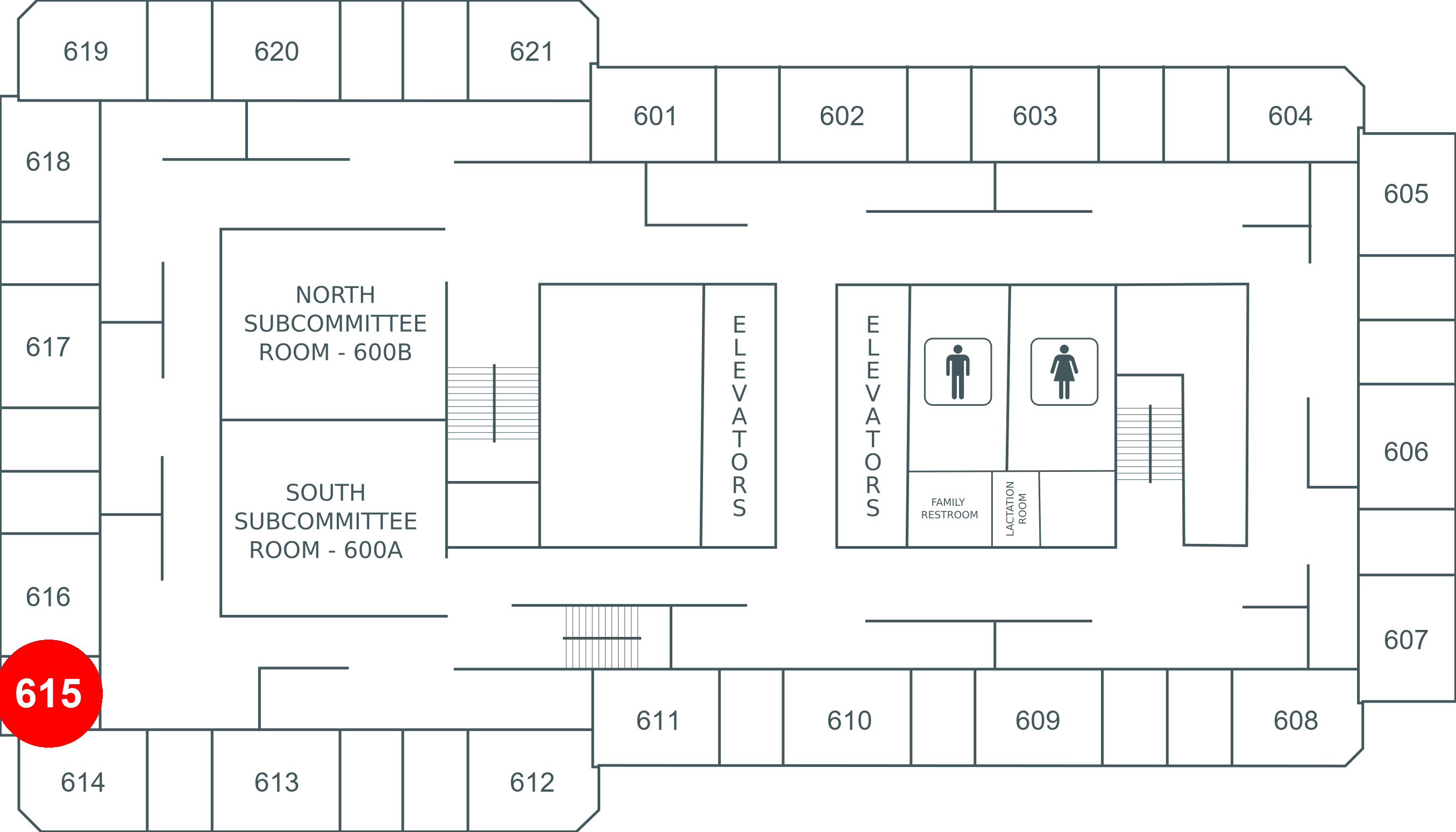 Floor map for room 615