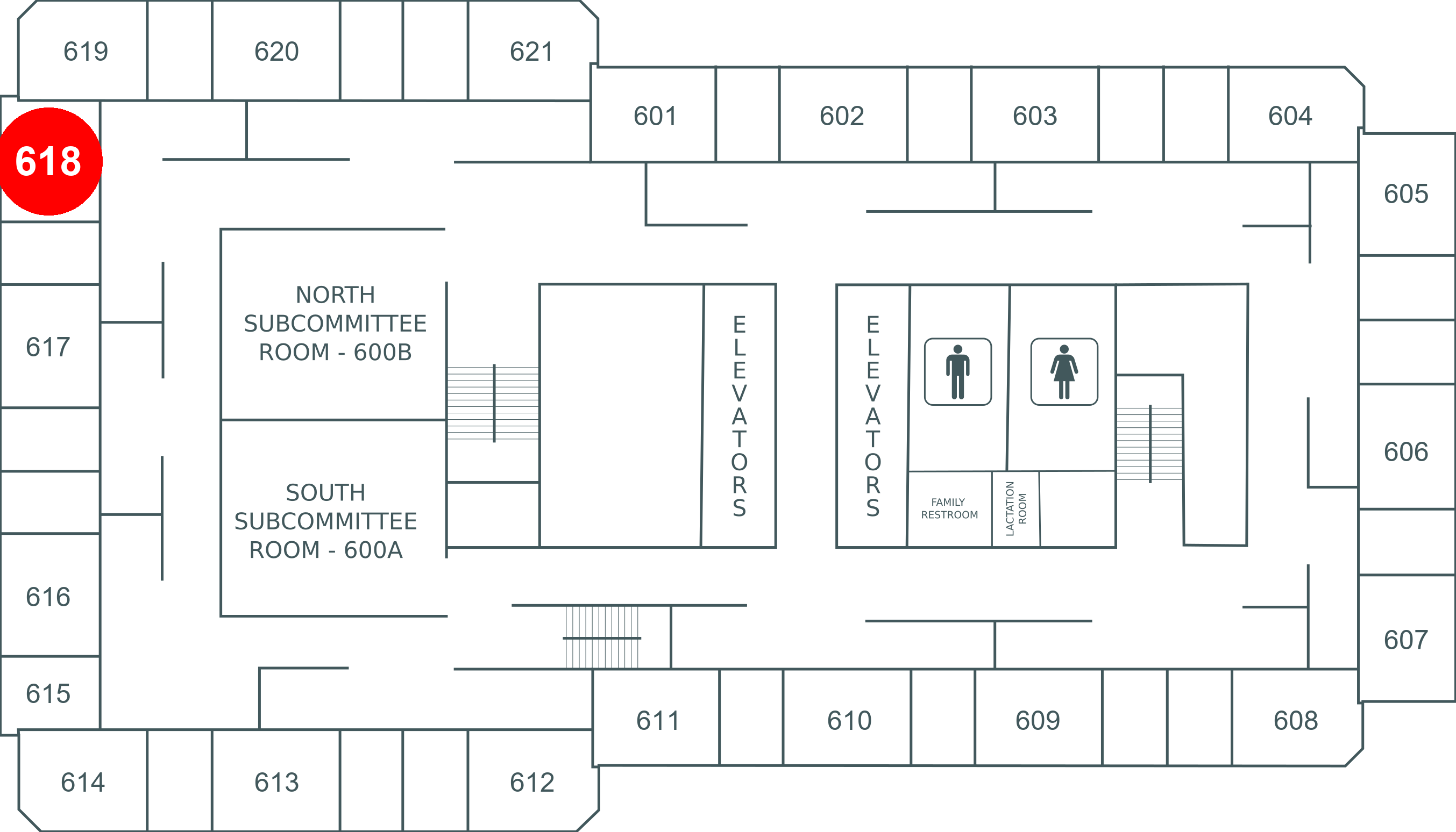 Floor map for room 618