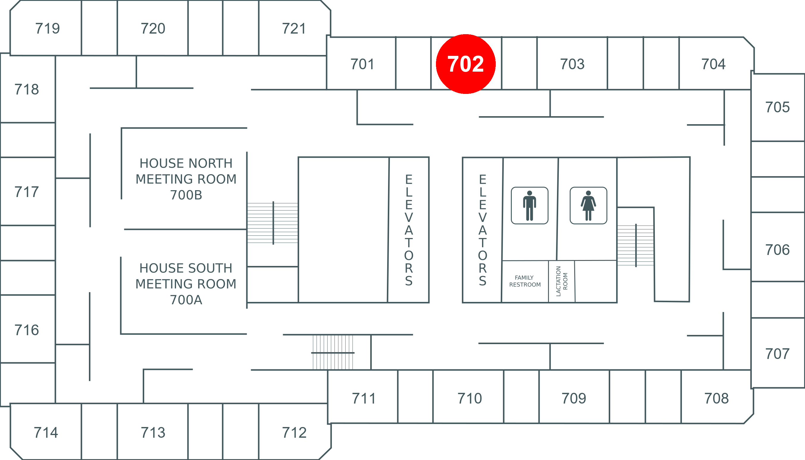Floor map for room 702