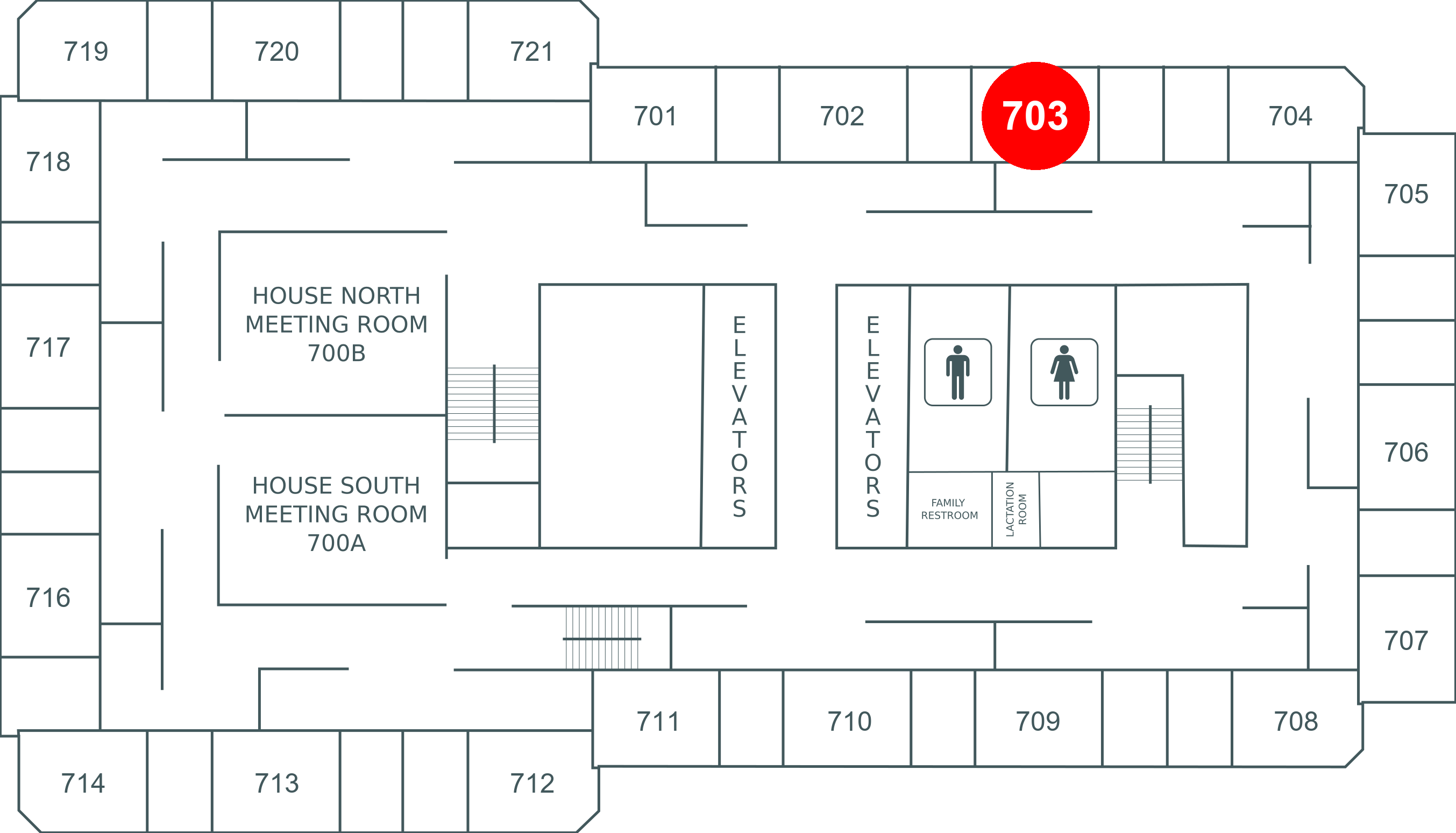 Floor map for room 703