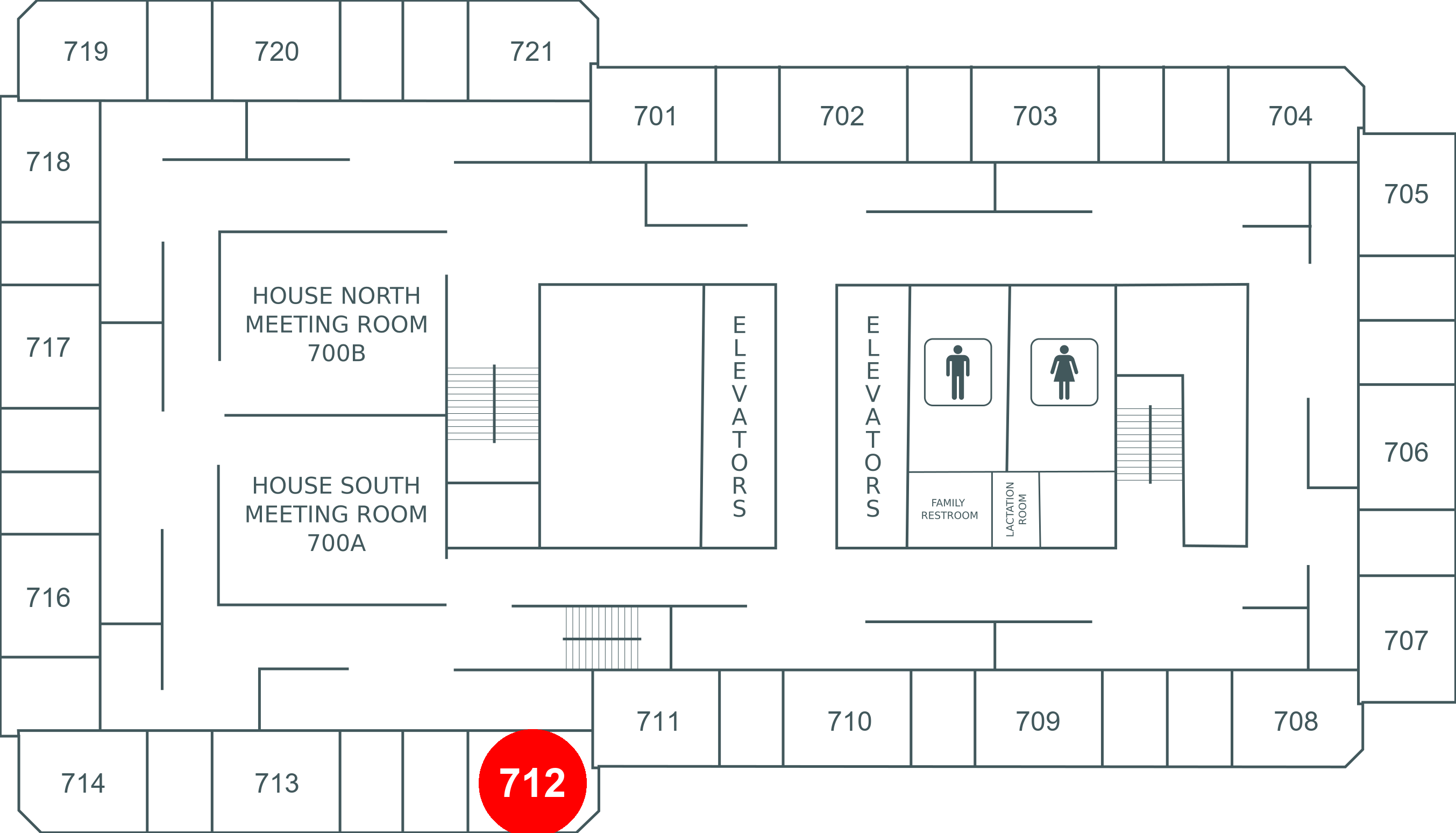 Floor map for room 712