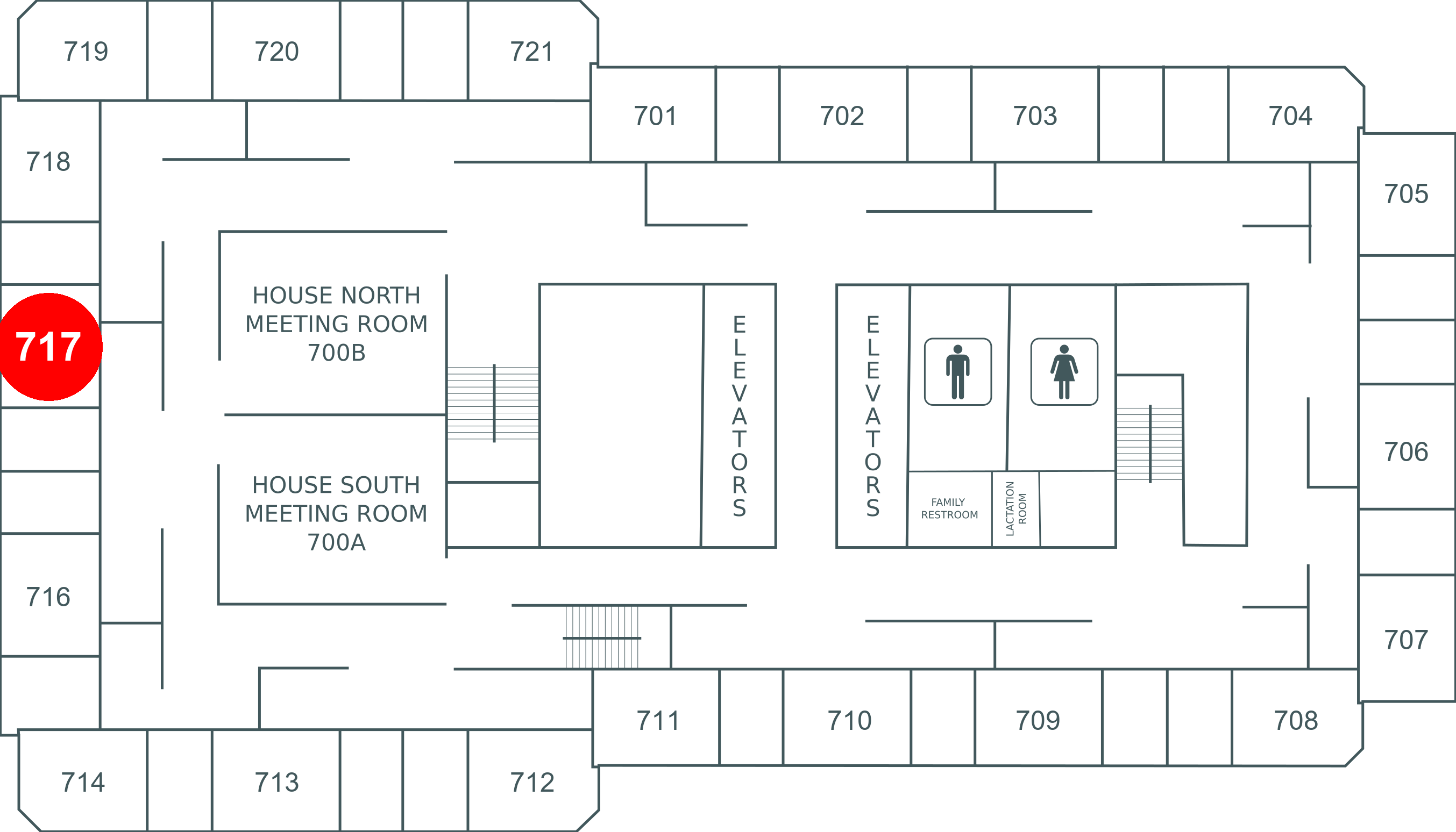 Floor map for room 717