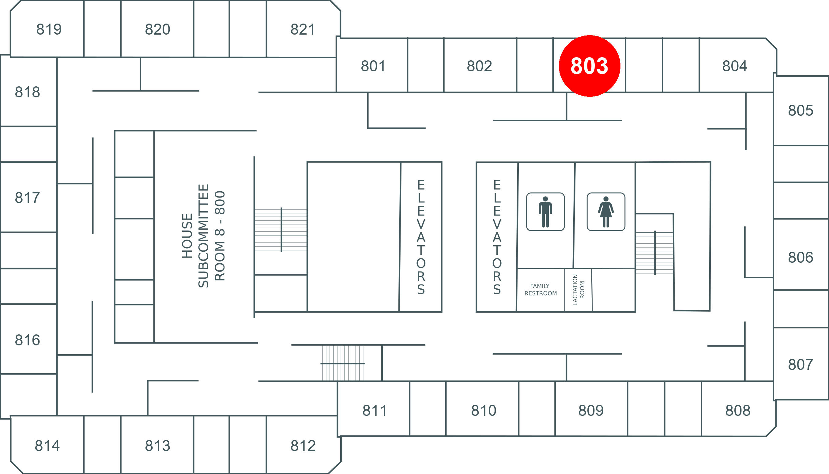 Floor map for room 803