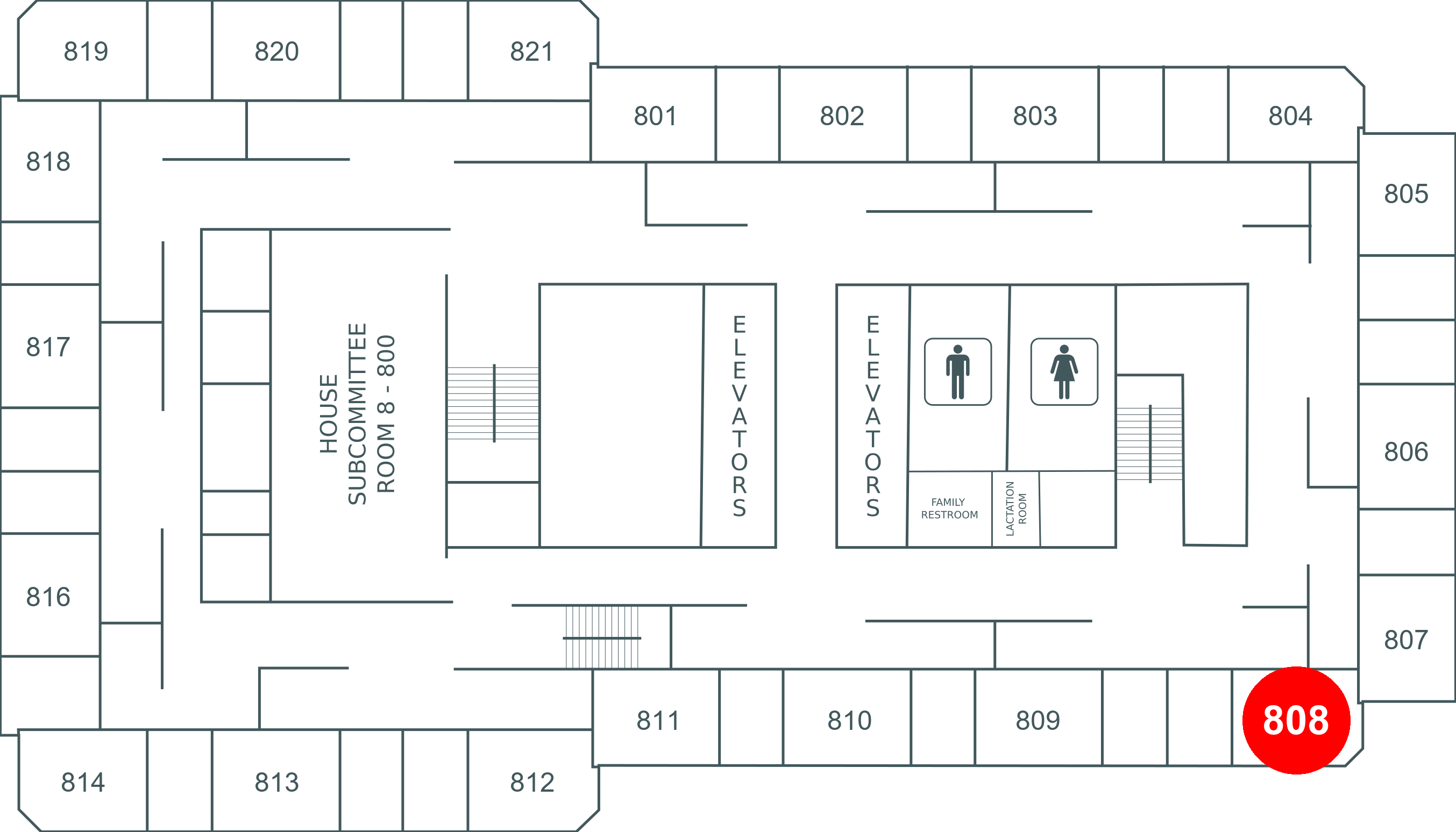 Floor map for room 808