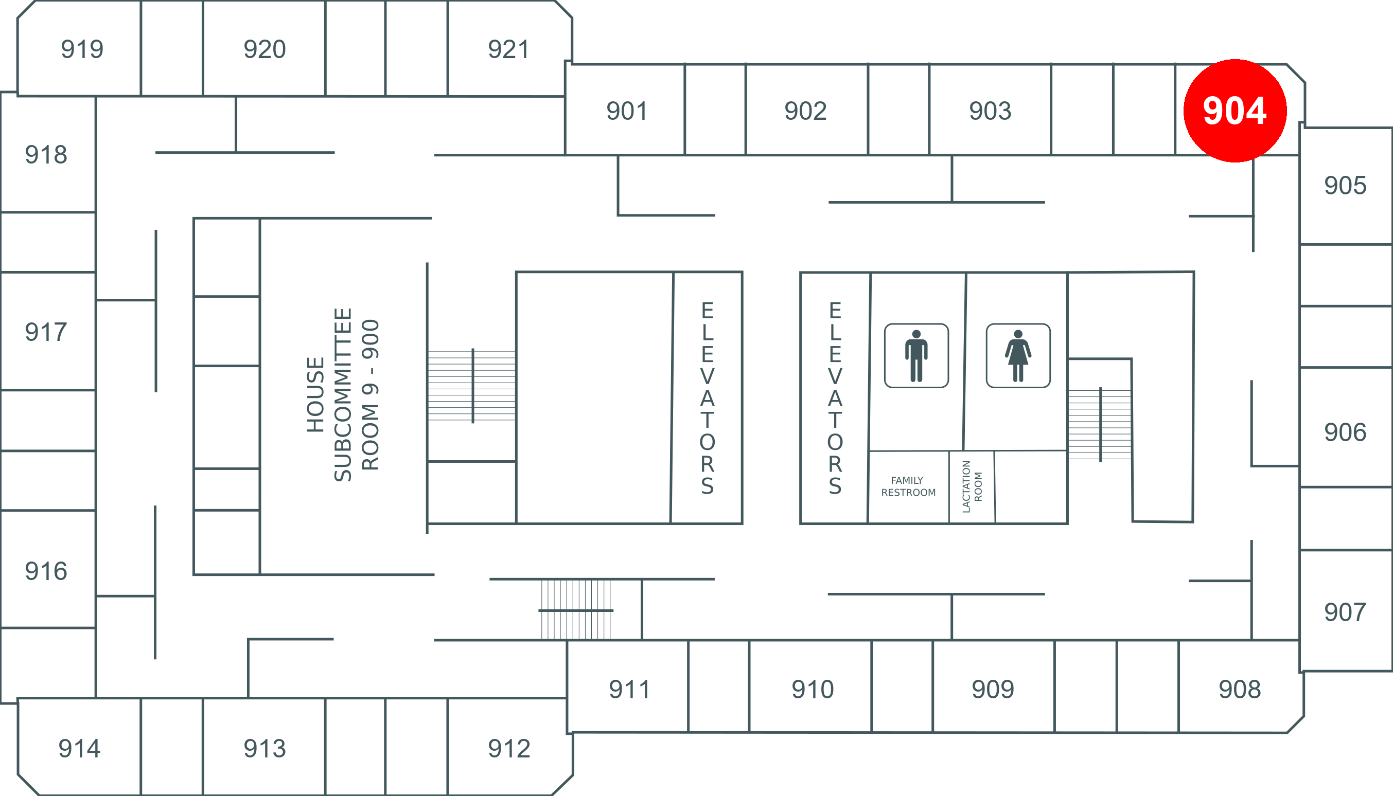 Floor map for room 904