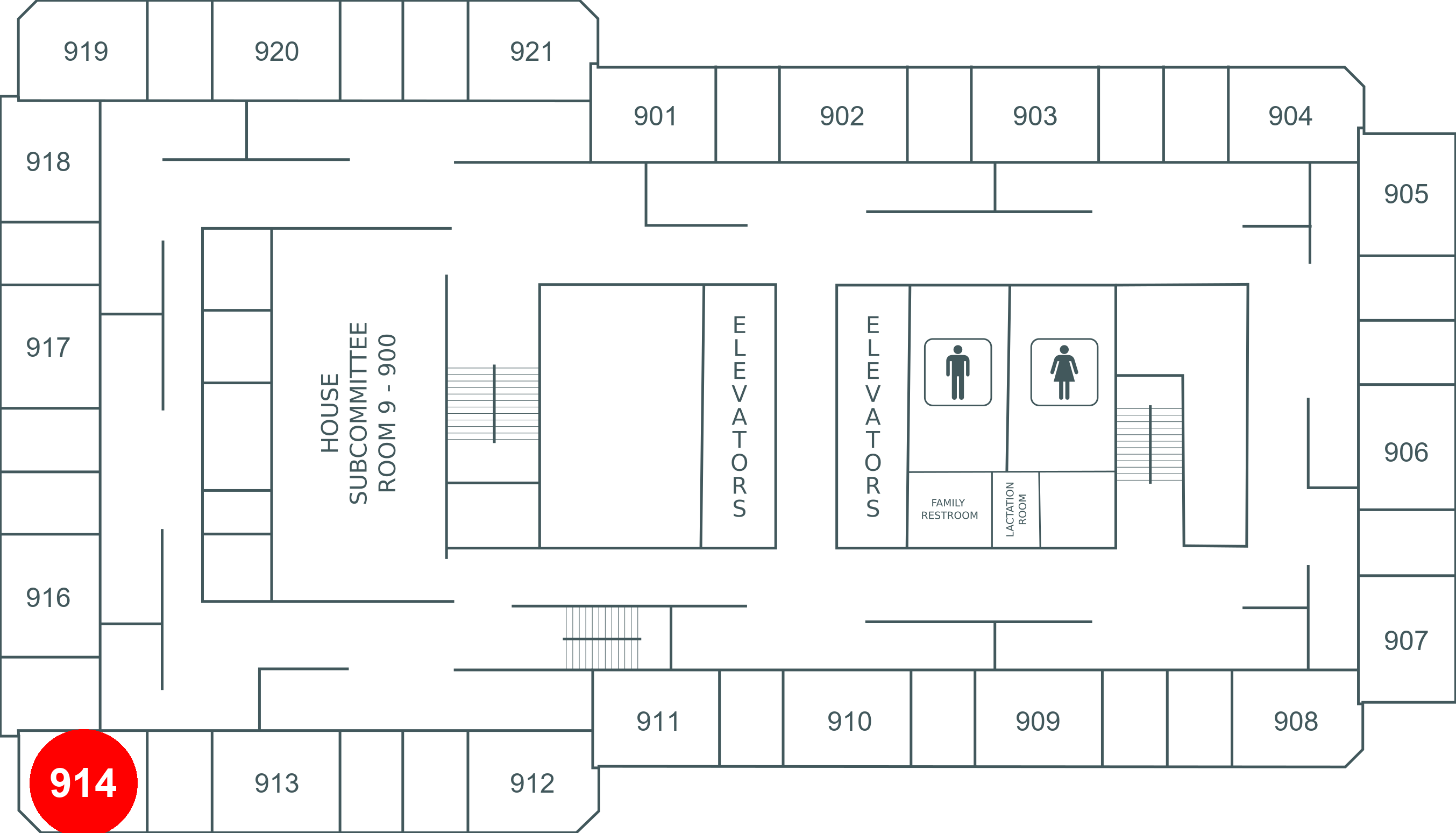 Floor map for room 914