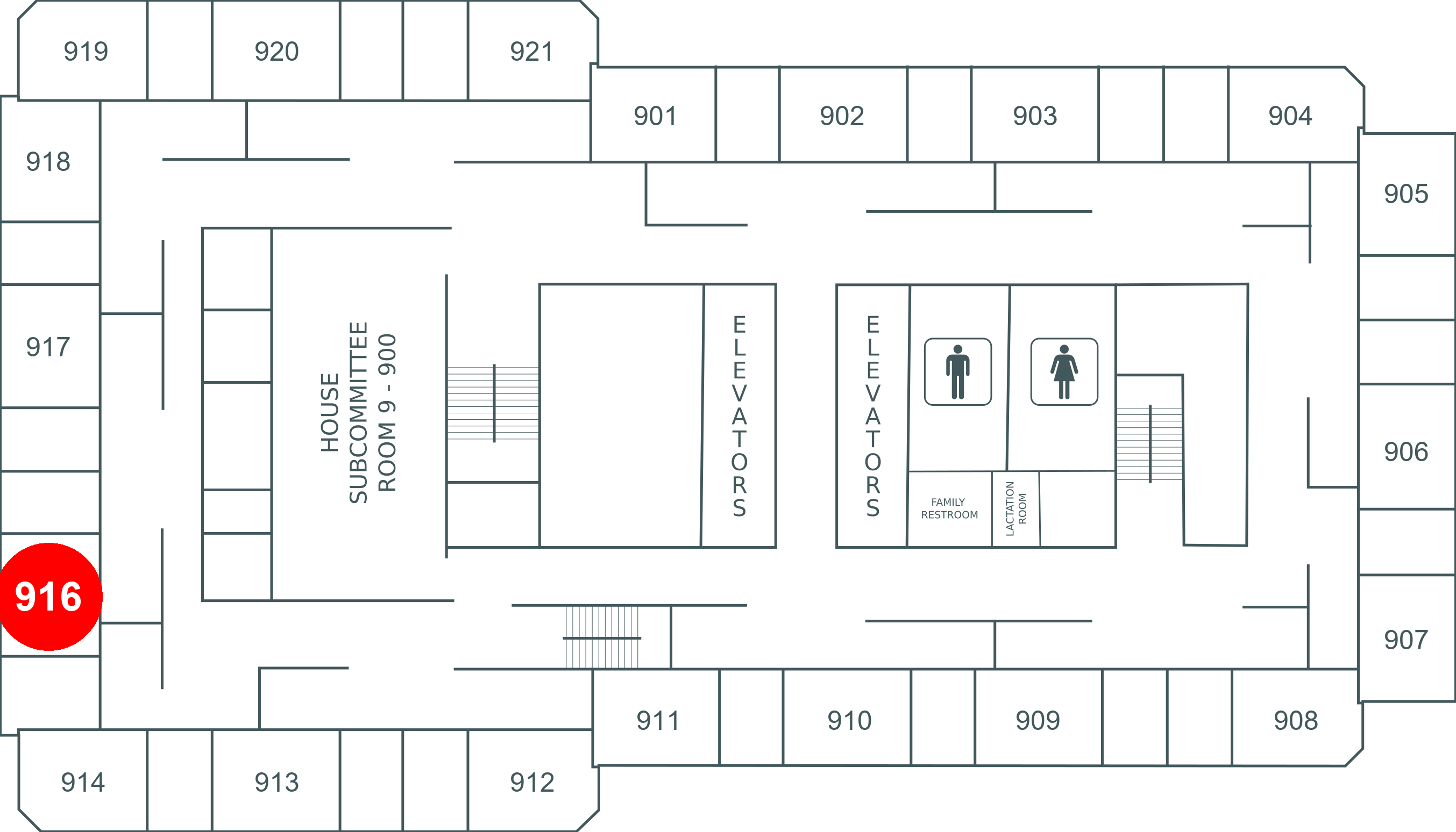 Floor map for room 916