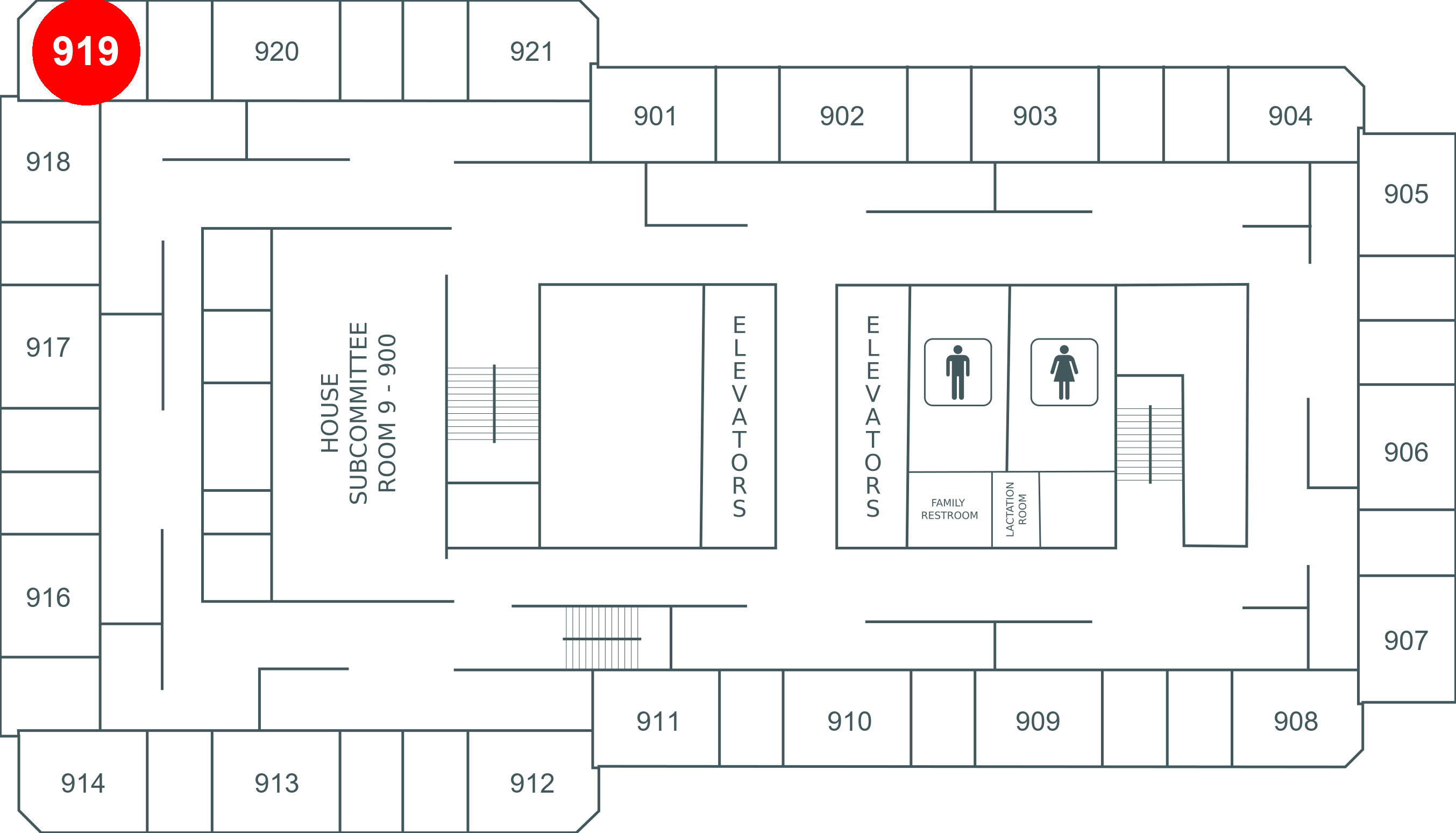Floor map for room 919