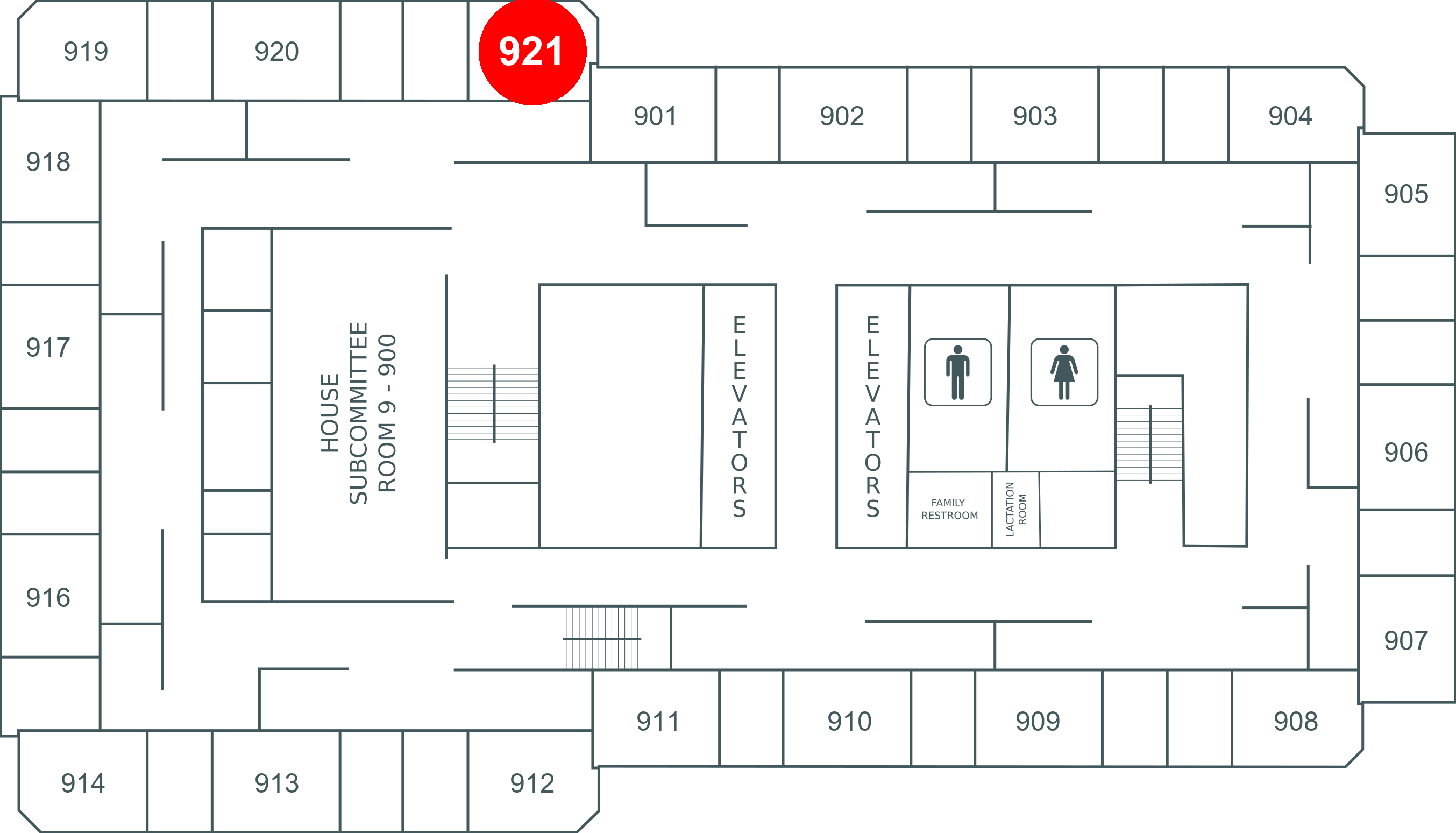 Floor map for room 921
